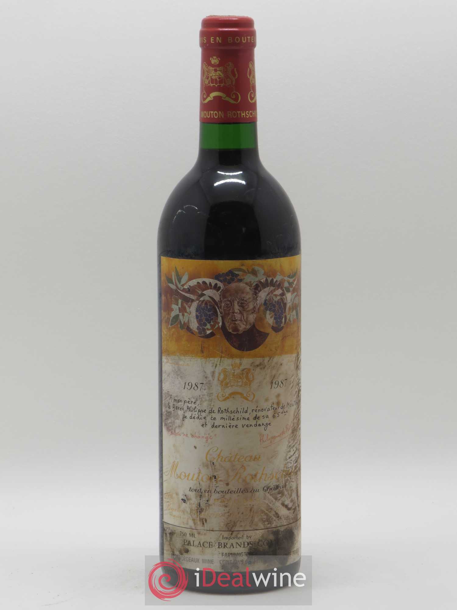 Château Mouton Rothschild 1er Grand Cru Classé 1987 - Lot de 1 bouteille - 0