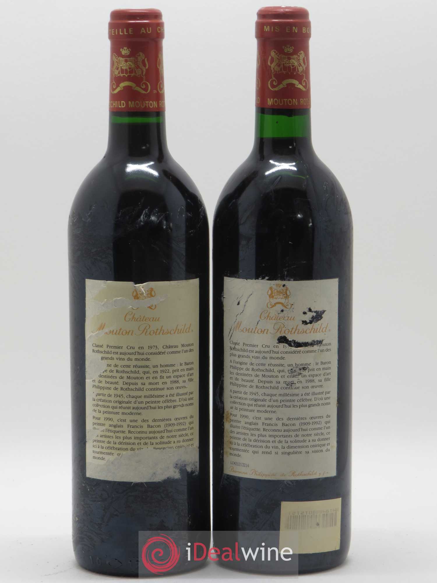 Château Mouton Rothschild 1er Grand Cru Classé 1990 - Lot de 2 bouteilles - 1
