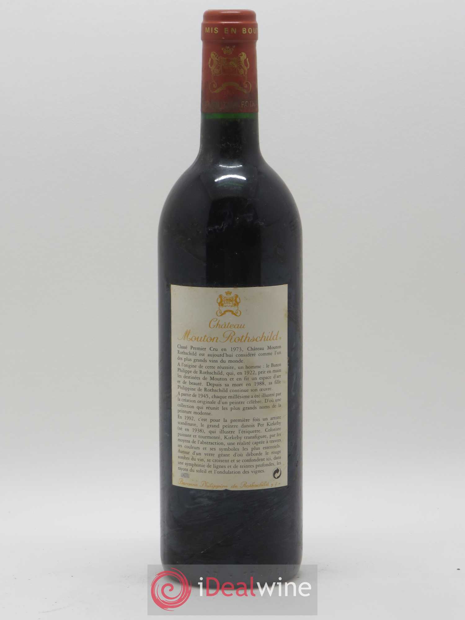 Château Mouton Rothschild 1er Grand Cru Classé 1992 - Lot de 1 bouteille - 1