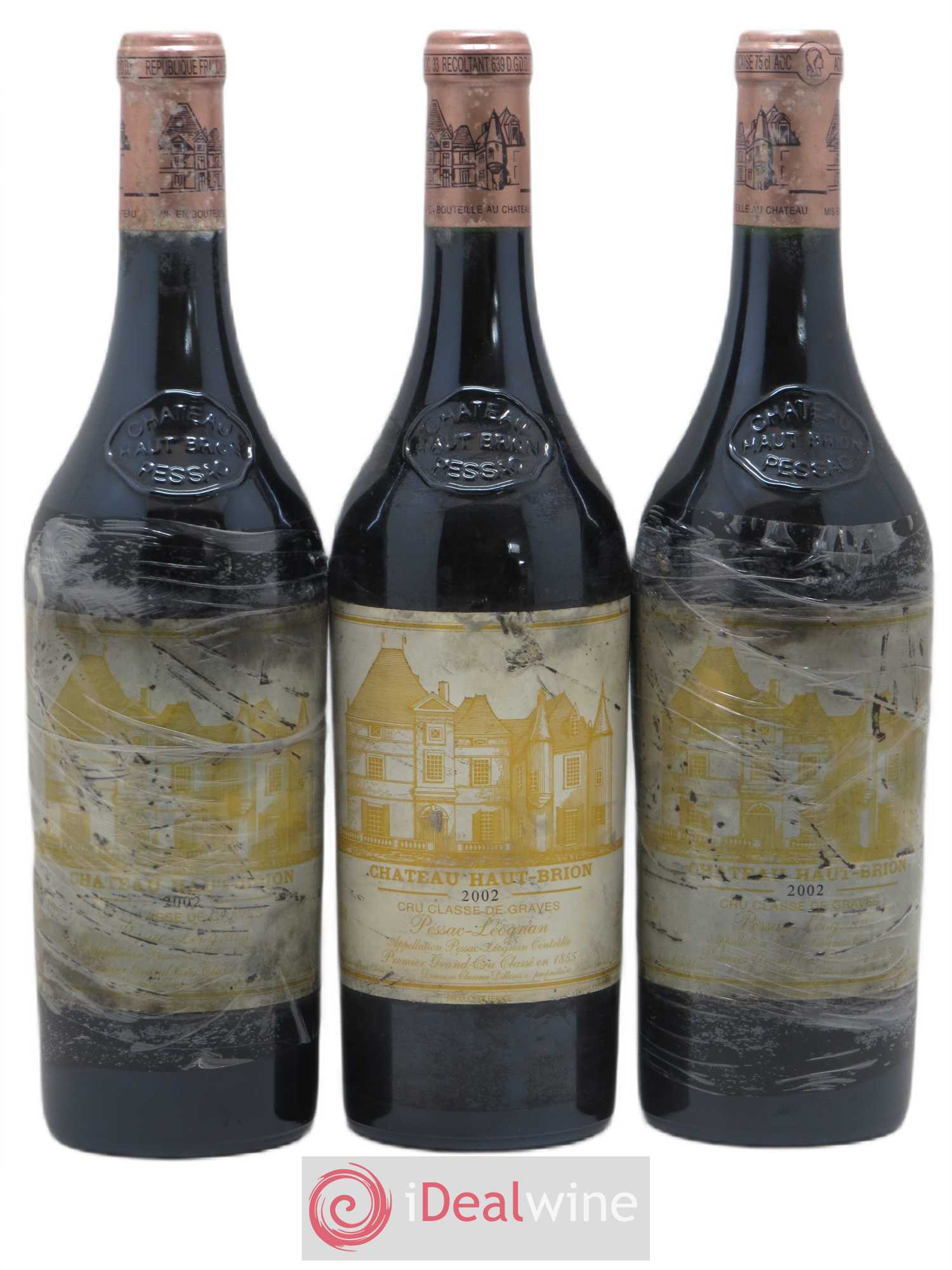 Château Haut Brion 1er Grand Cru Classé 2002 - Lot de 3 bouteilles - 0