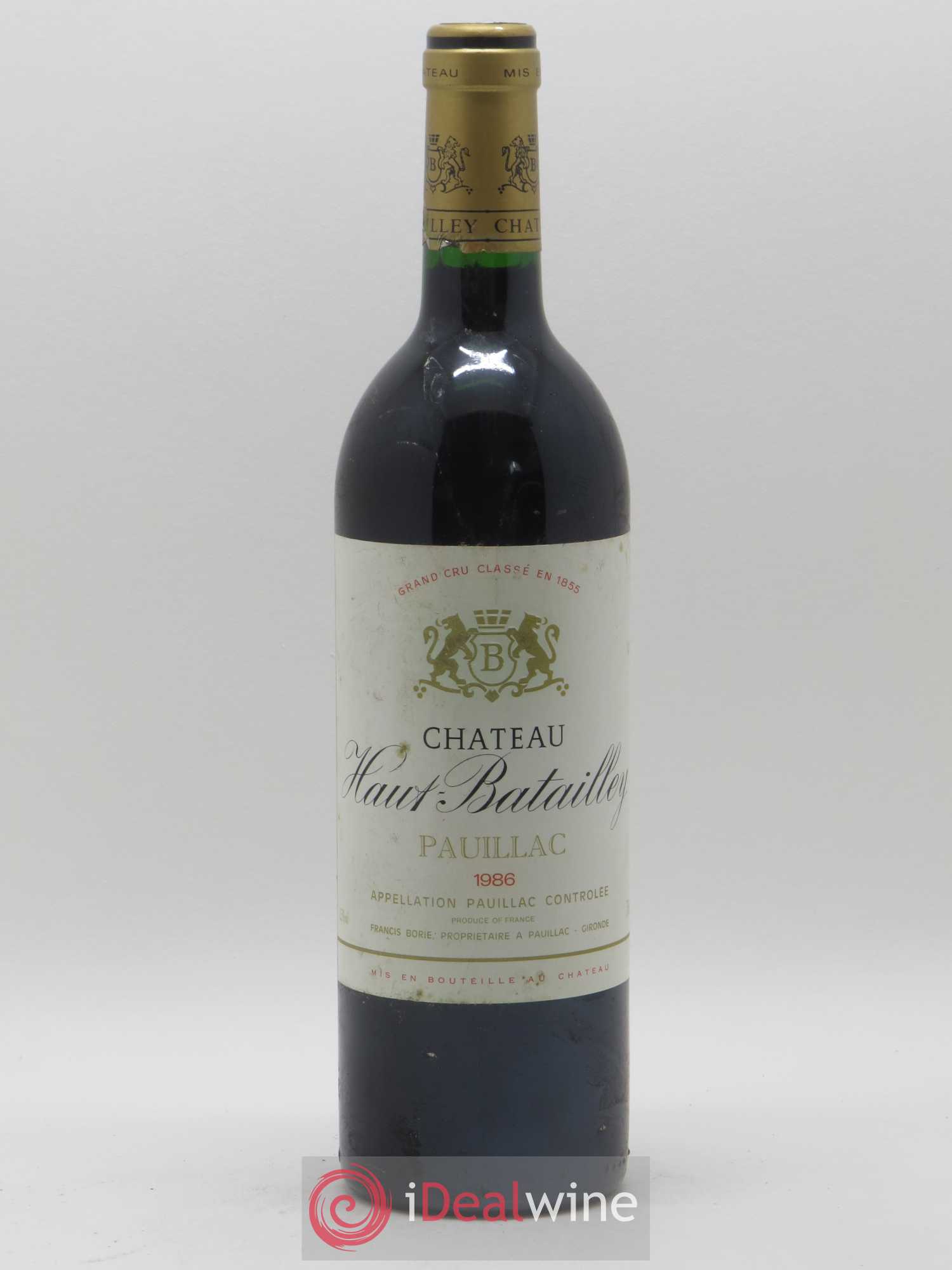 Château Haut Batailley 5ème Grand Cru Classé 1986 - Lot de 1 bouteille - 0
