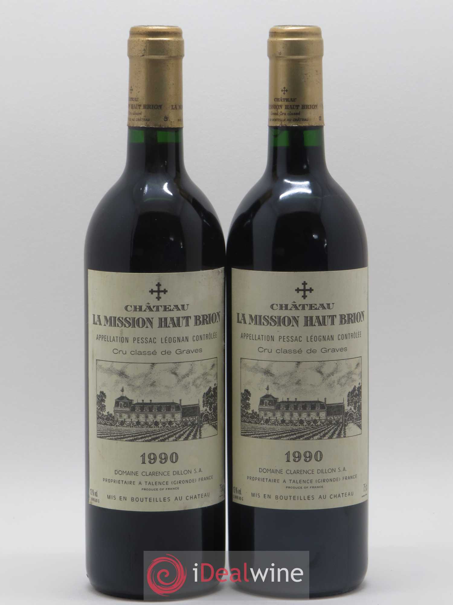 Château la Mission Haut-Brion Cru Classé de Graves 1990 - Lot de 2 bouteilles - 0