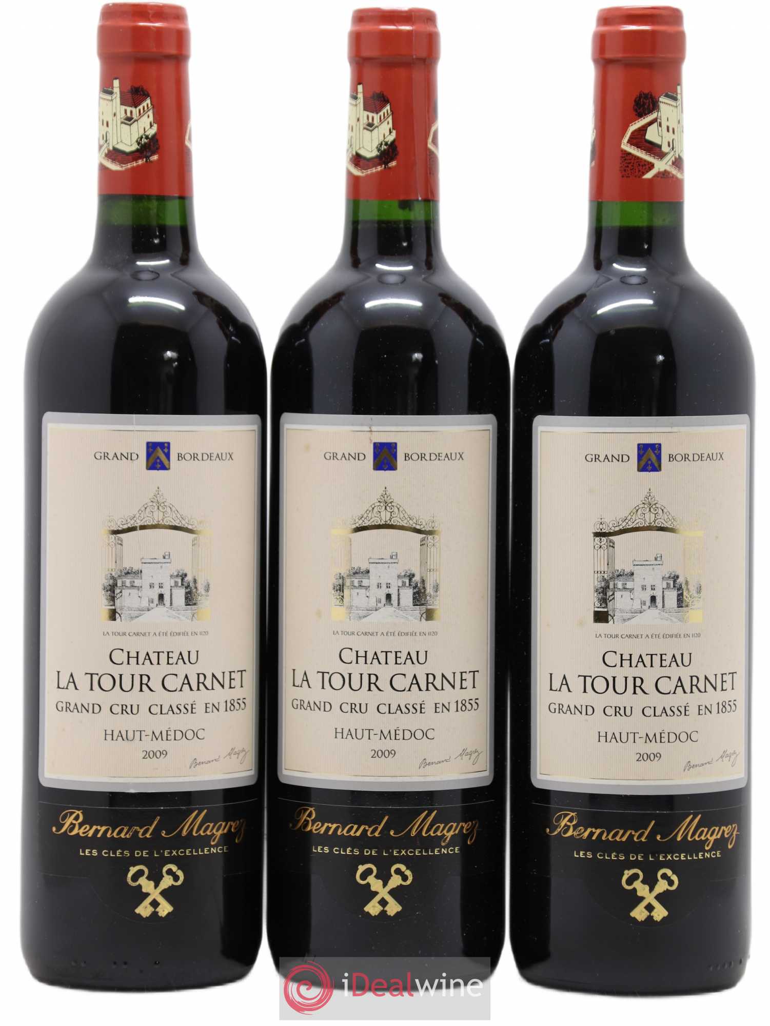 Château la Tour Carnet 4ème Grand Cru Classé 2009 - Lot de 3 bouteilles - 0
