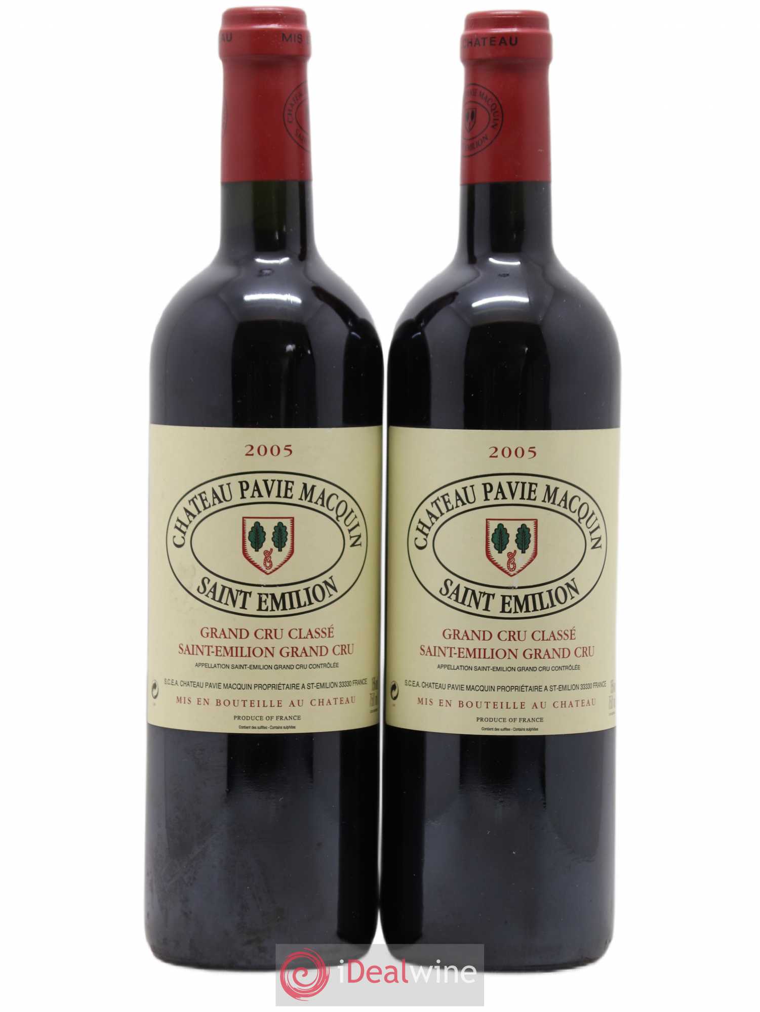 Château Pavie Macquin 1er Grand Cru Classé B 2005 - Lot de 2 bouteilles - 0
