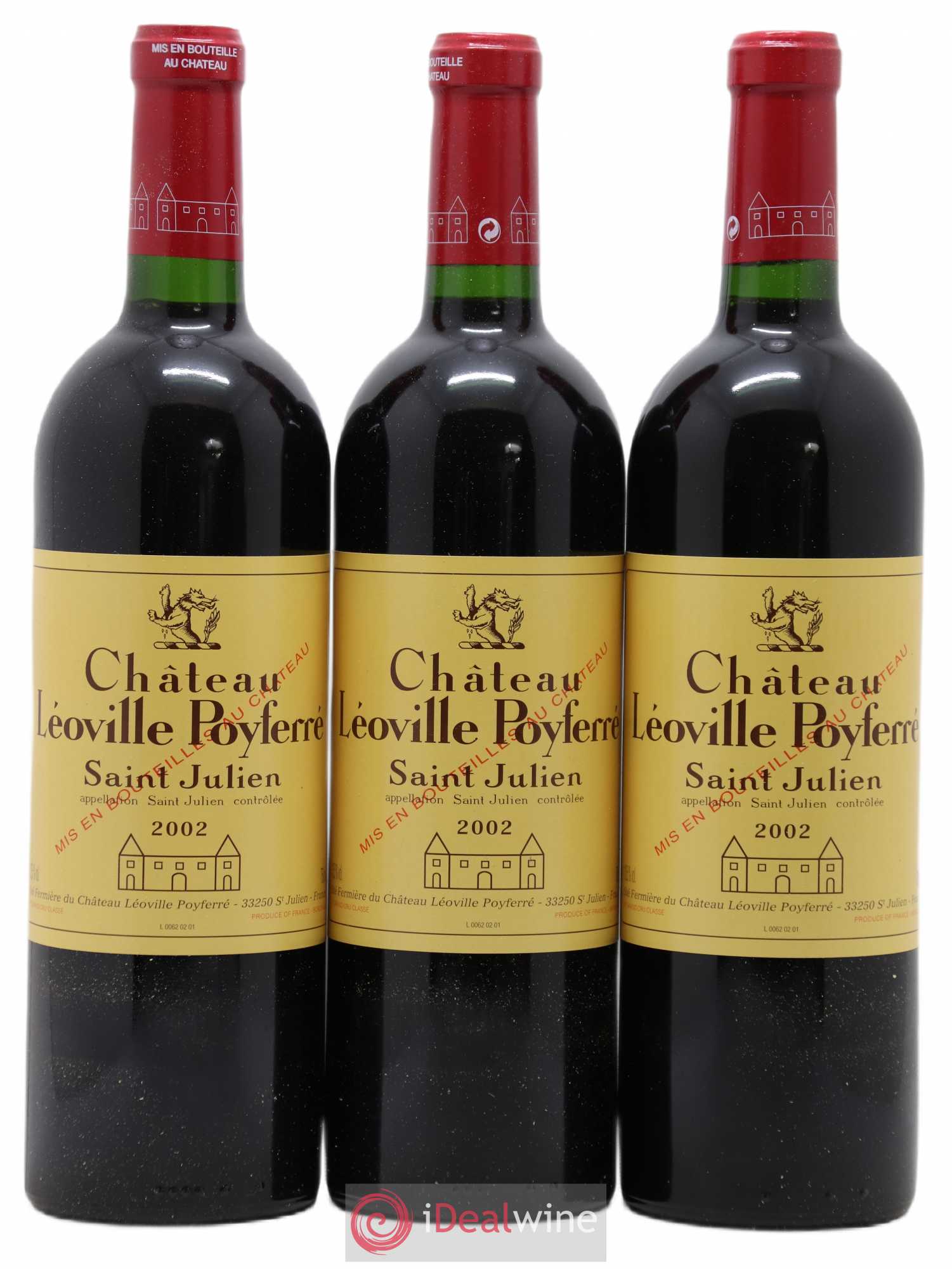 Château Léoville Poyferré 2ème Grand Cru Classé 2002 - Lot de 3 bouteilles - 0