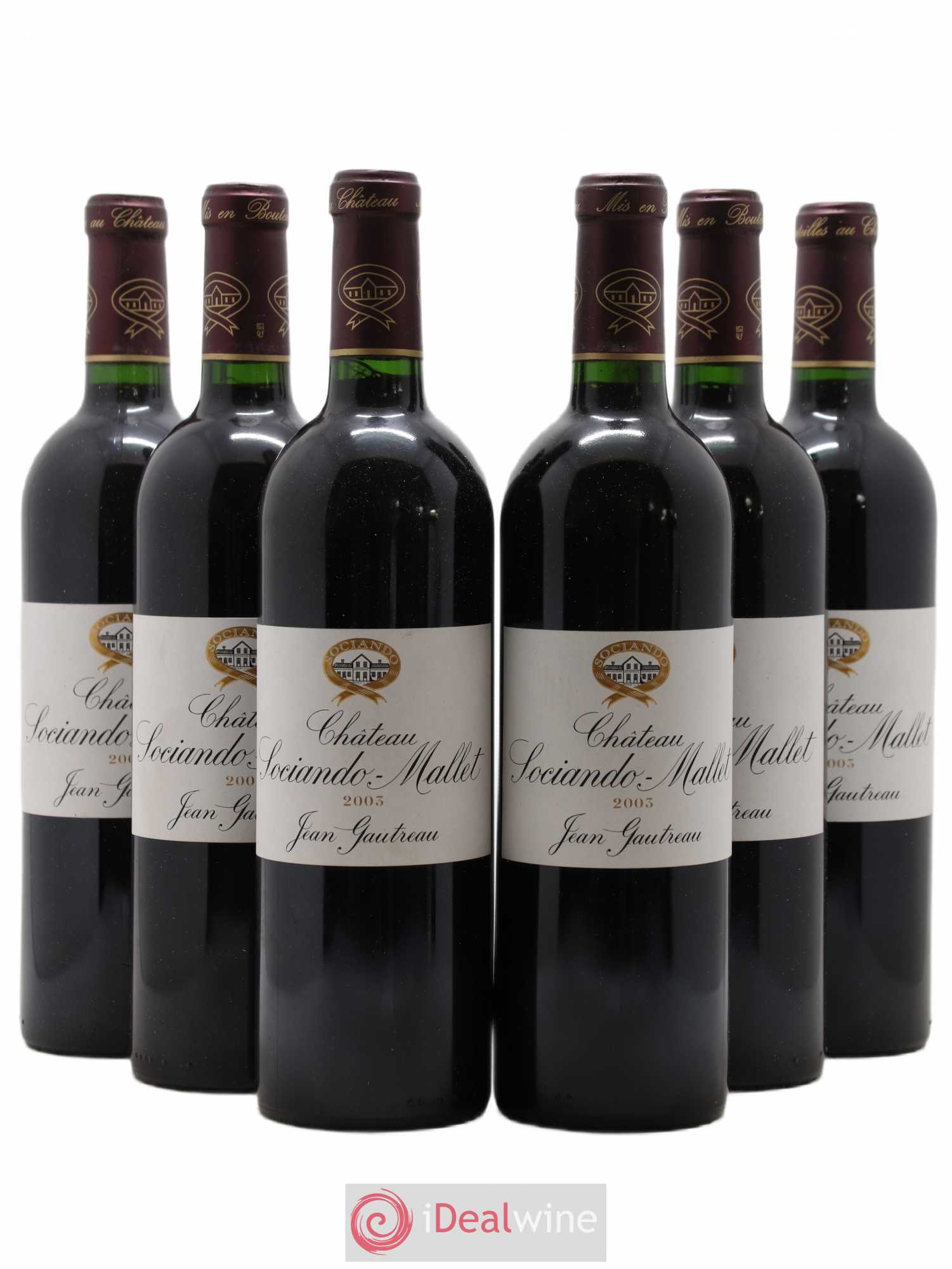 Château Sociando Mallet 2003 - Lot de 6 bouteilles - 0