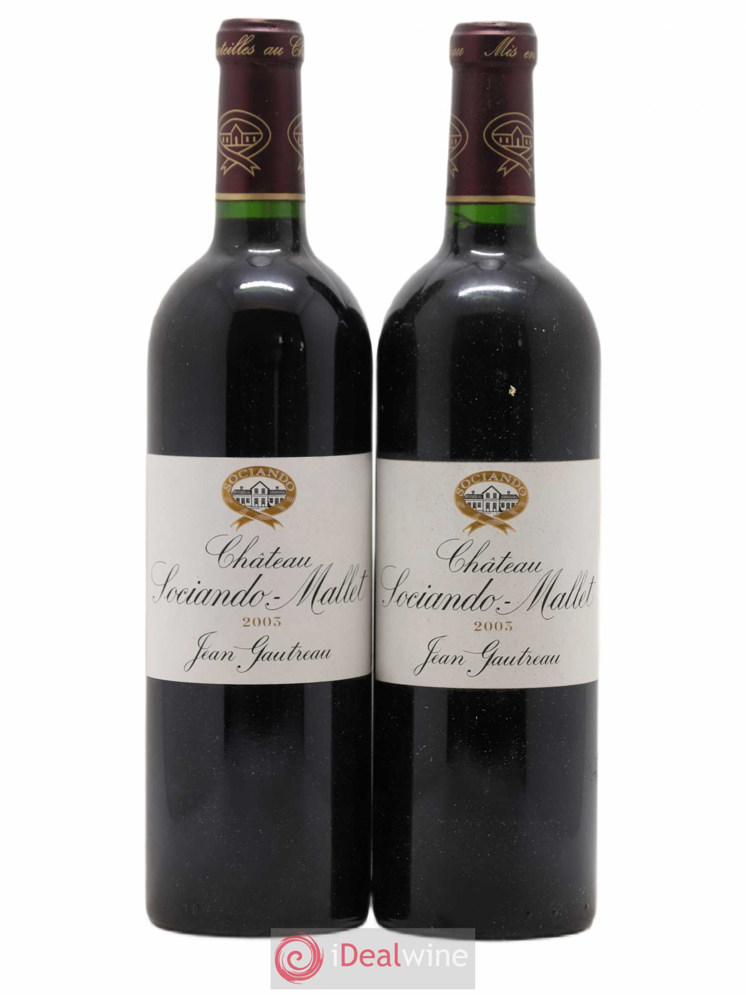 Château Sociando Mallet 2003 - Lot de 2 bouteilles - 0