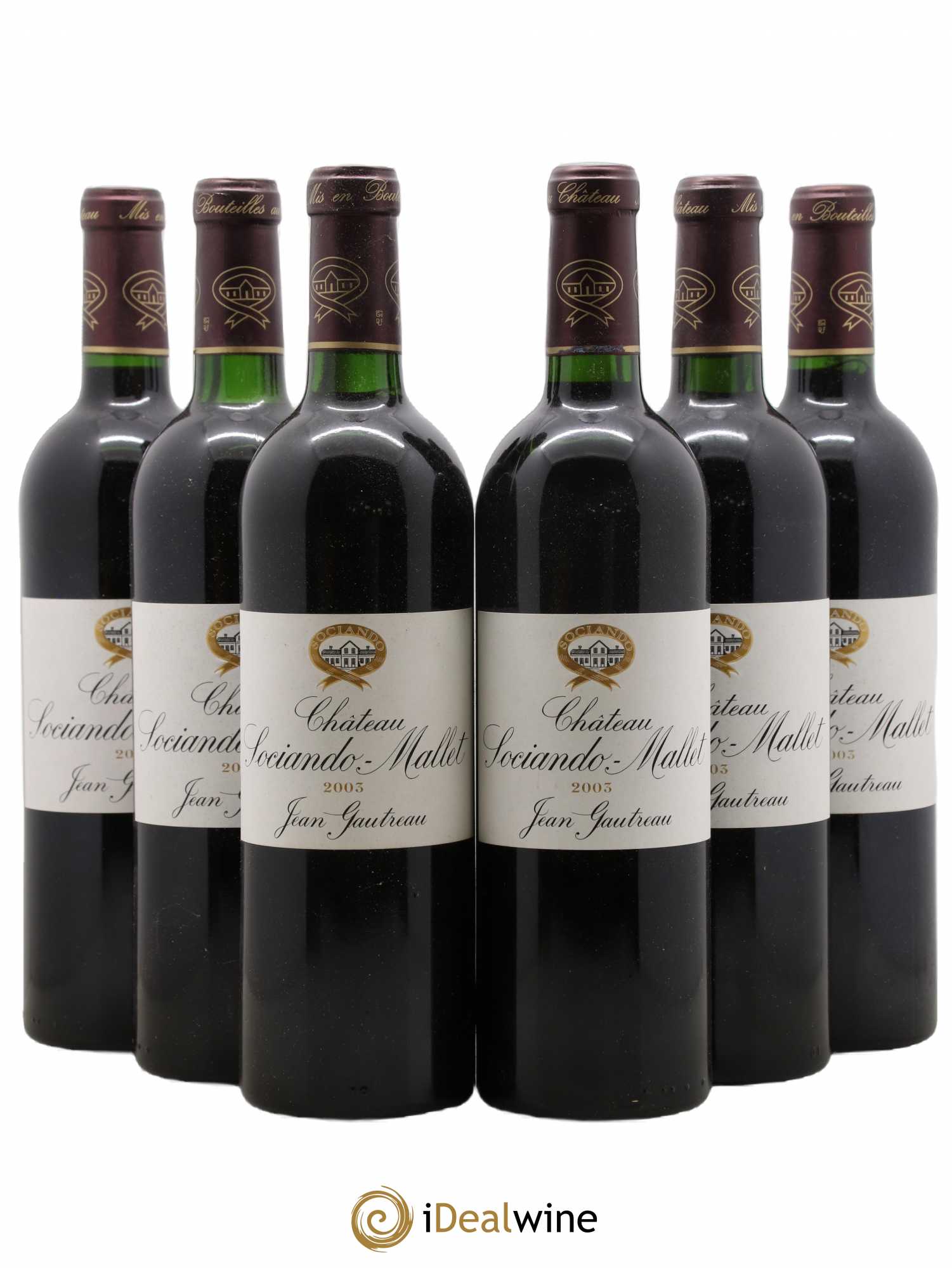 Château Sociando Mallet 2003 - Lot de 6 bouteilles - 0
