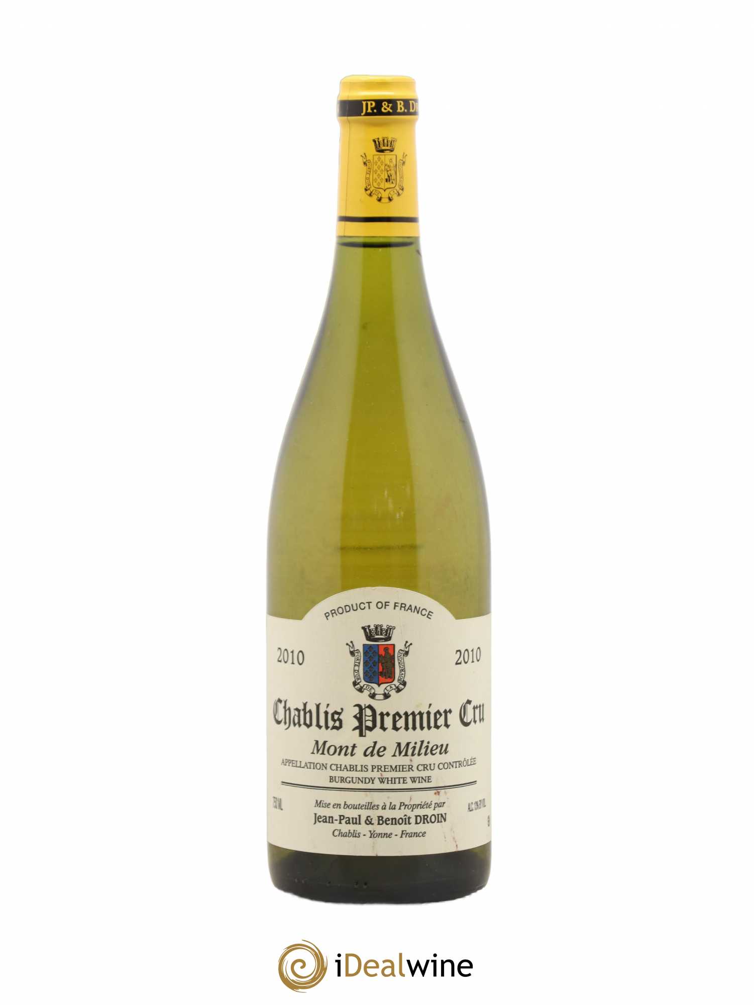 Chablis 1er Cru Mont de Milieu Jean-Paul & Benoît Droin (Domaine) 2010 - Lot de 1 bouteille - 0