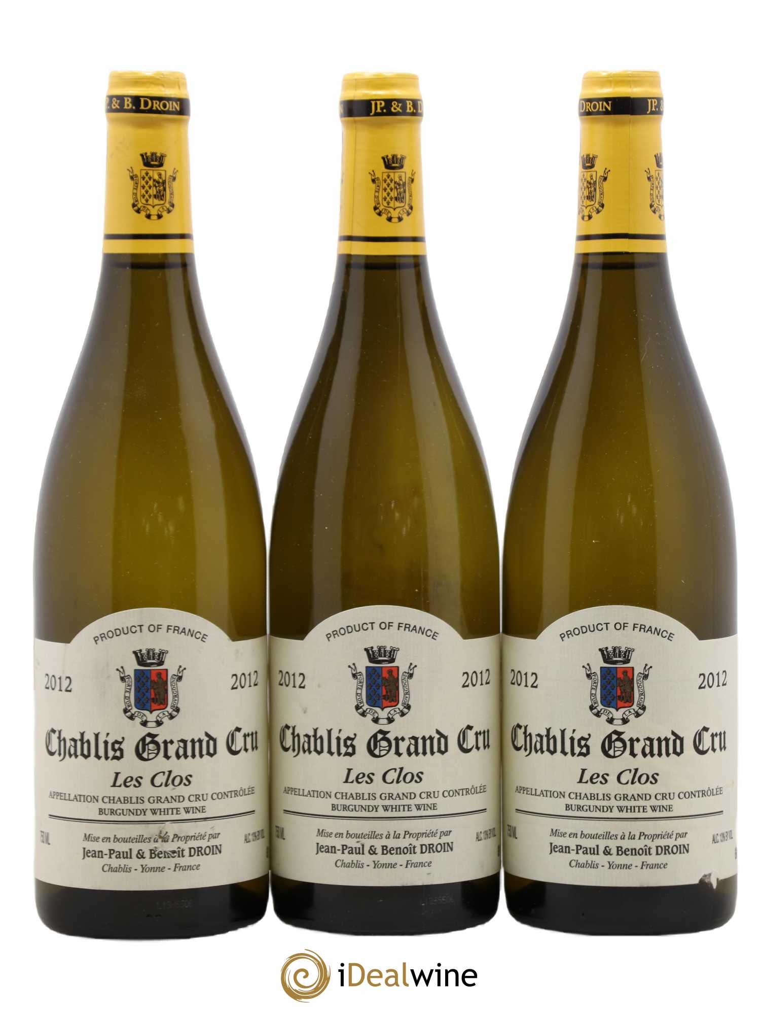 Chablis Grand Cru Les Clos Jean-Paul & Benoît Droin (Domaine) 2012 - Lot de 3 bouteilles - 0
