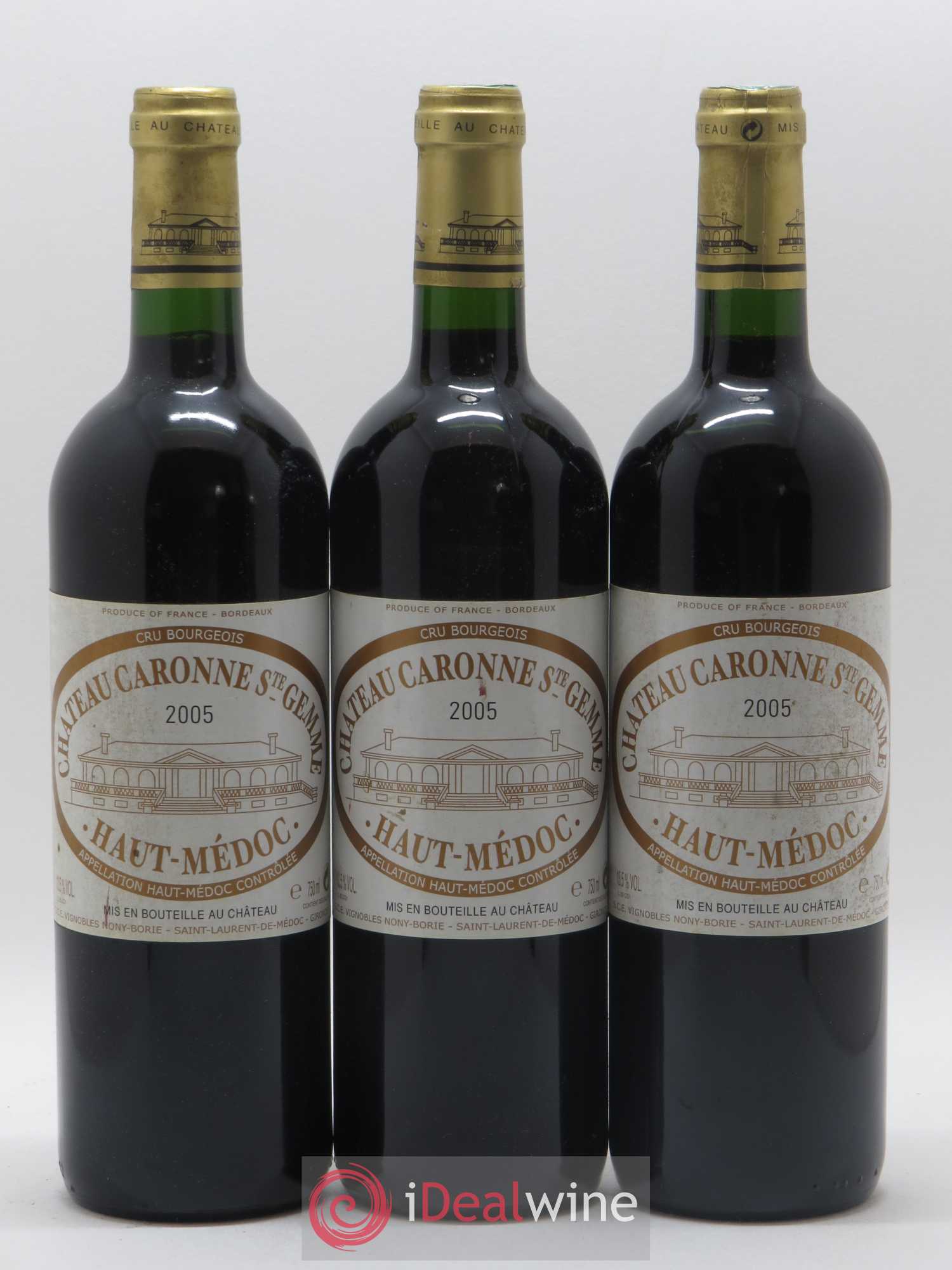 Château Caronne Sainte-Gemme Cru Bourgeois 2005 - Lot de 3 bouteilles - 0