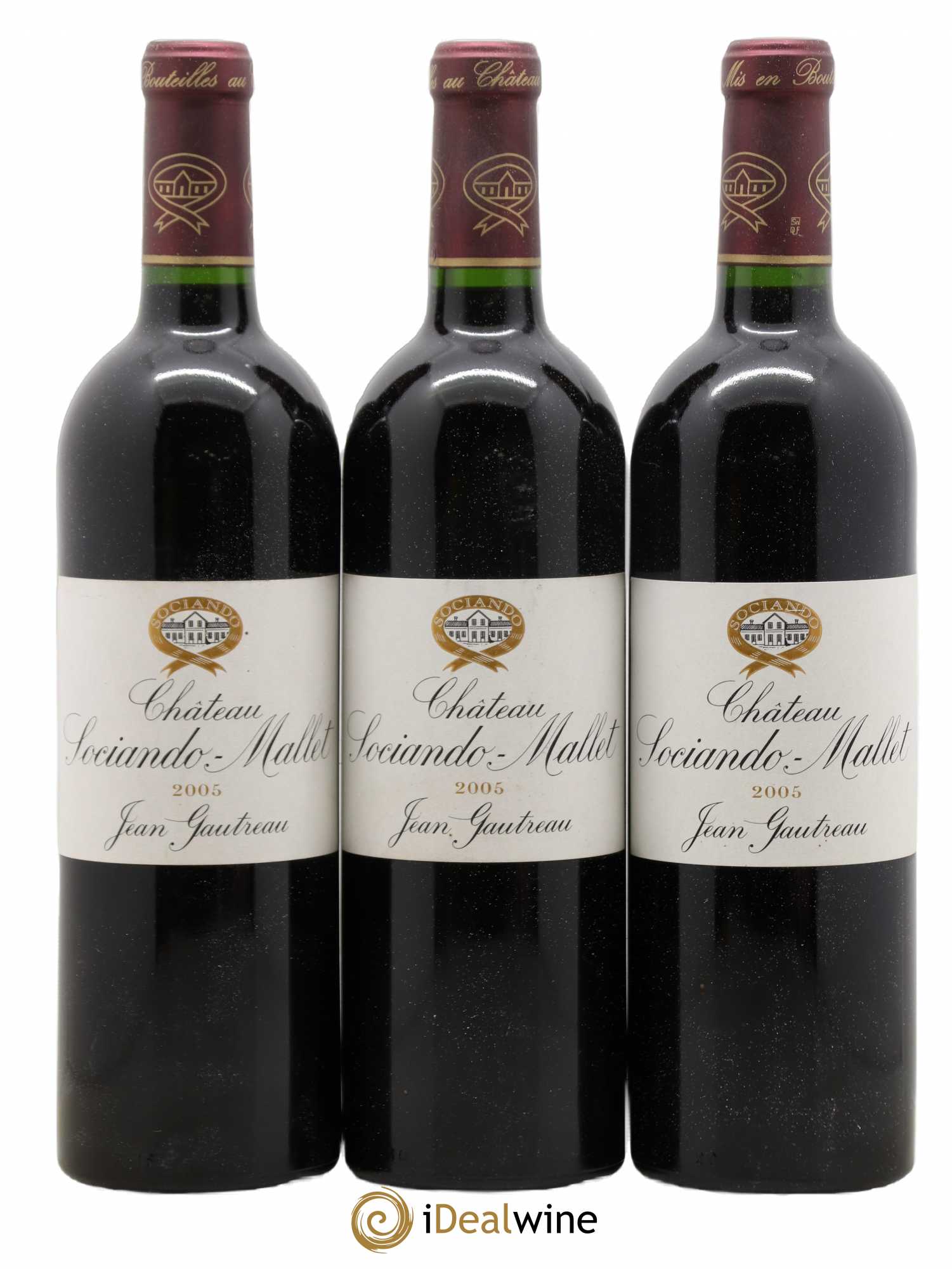 Château Sociando Mallet 2005 - Lot de 3 bouteilles - 0