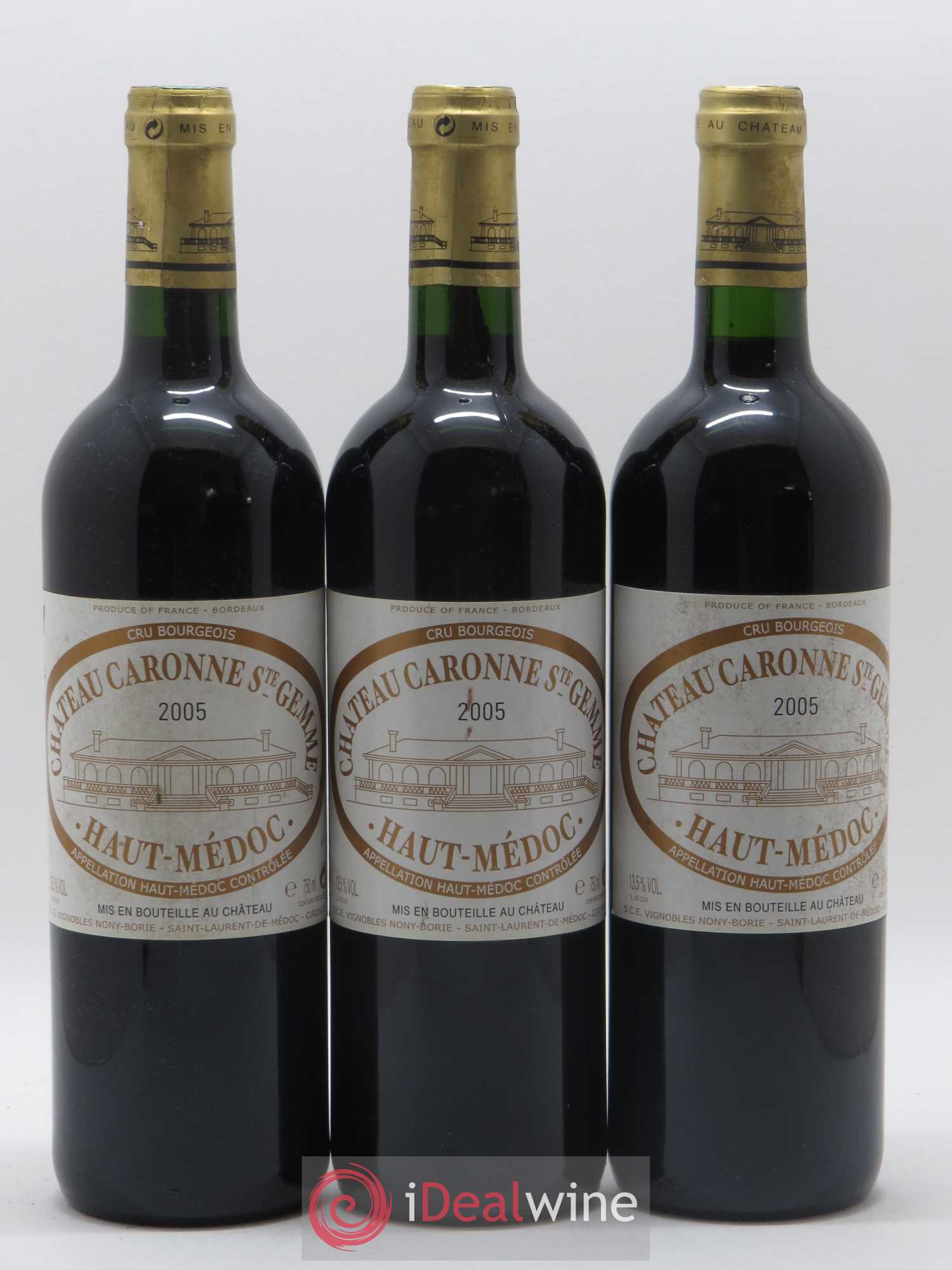 Château Caronne Sainte-Gemme Cru Bourgeois 2005 - Lot de 3 bouteilles - 0