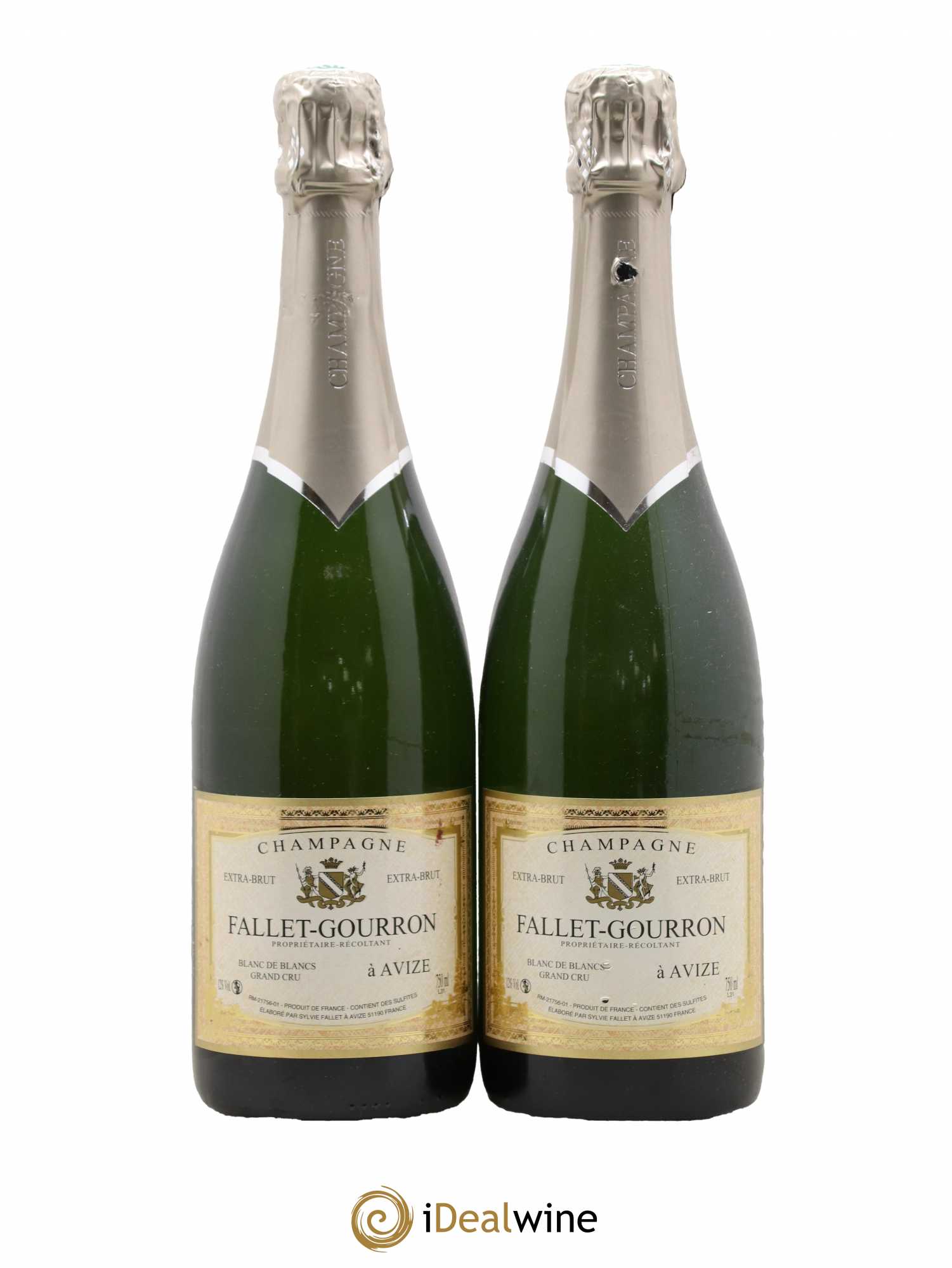Champagne Blanc de Blancs Fallet Gourron - Posten von 2 Flaschen - 0