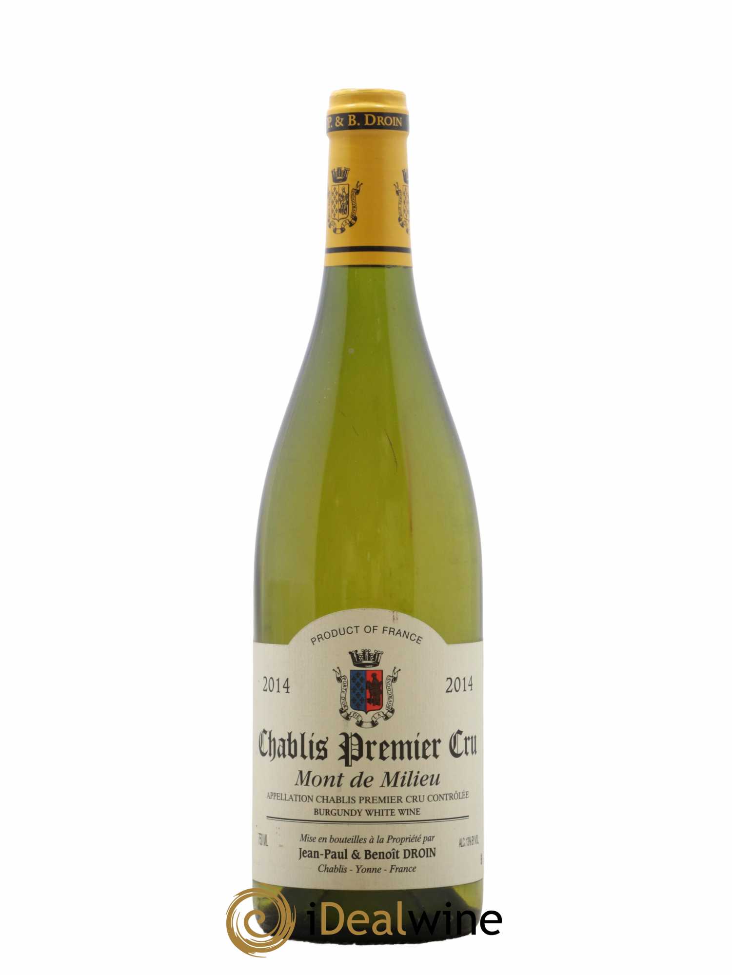 Chablis 1er Cru Mont de Milieu Jean-Paul & Benoît Droin (Domaine) 2014 - Lot de 1 bouteille - 0