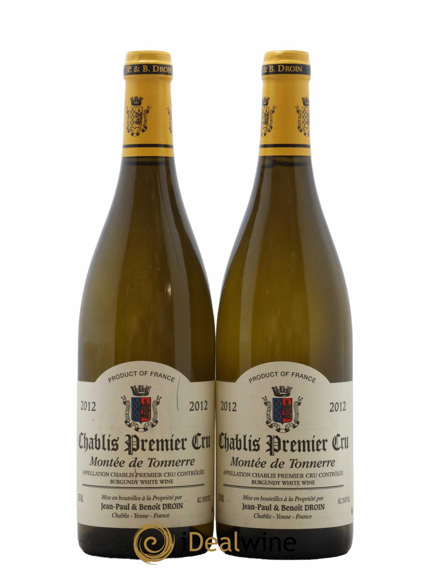 Chablis 1er Cru Montée de Tonnerre Jean-Paul & Benoît Droin (Domaine) 2012 - Lot de 2 bouteilles - 0