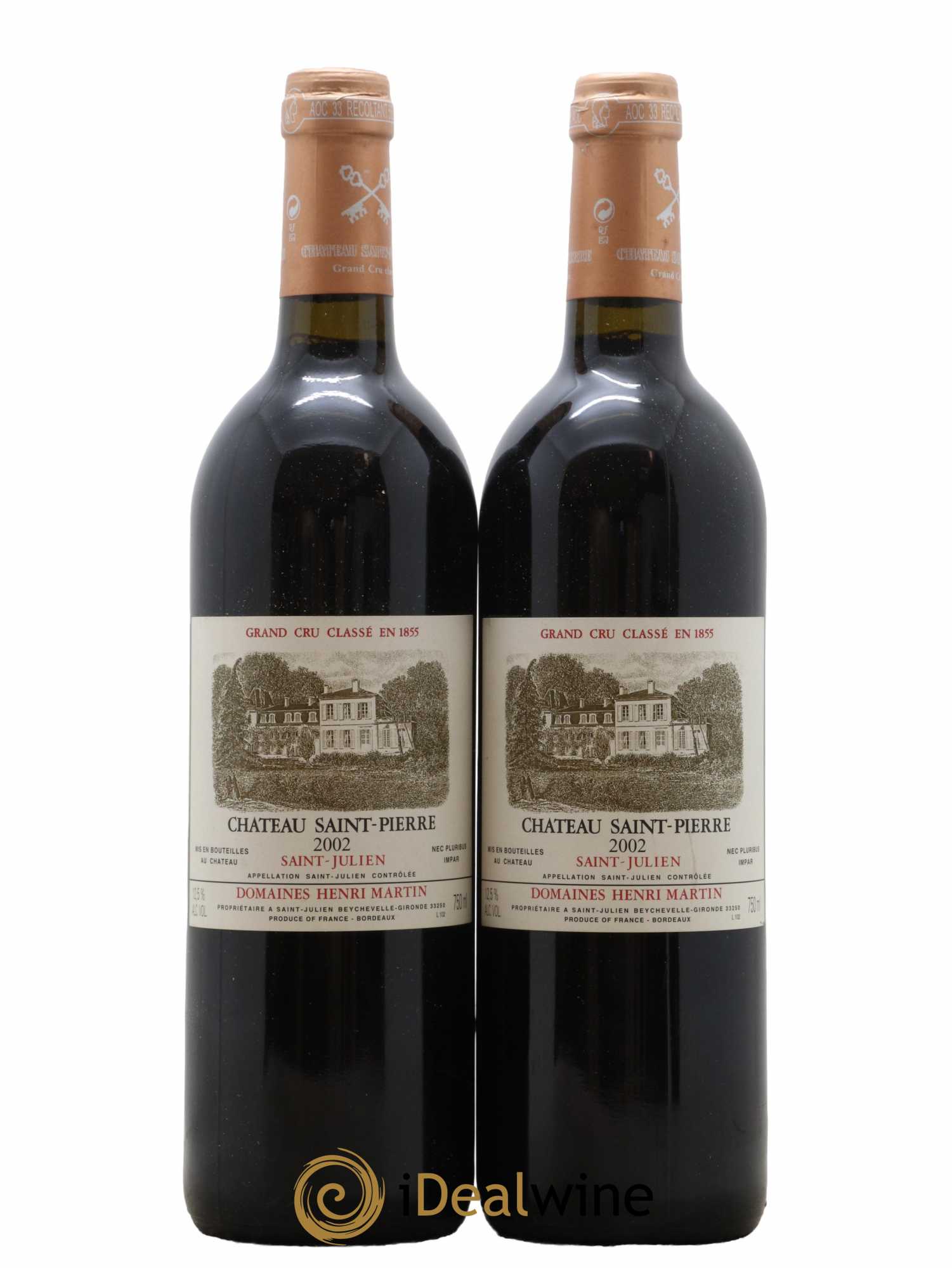 Château Saint-Pierre 4ème Grand Cru Classé 2002 - Lot de 2 bouteilles - 0