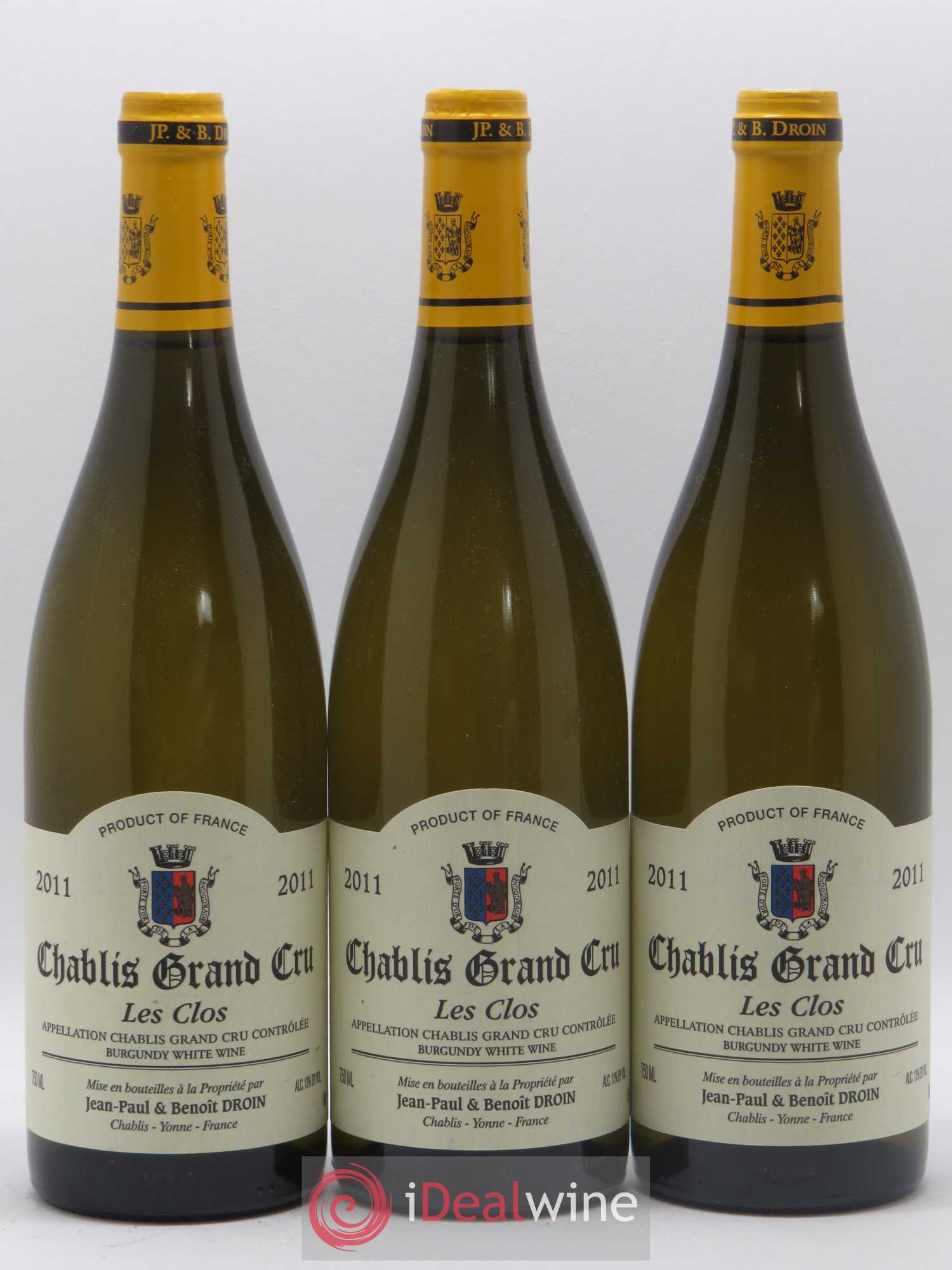 Chablis Grand Cru Les Clos Jean-Paul & Benoît Droin (Domaine) 2011 - Lot de 3 bouteilles - 0