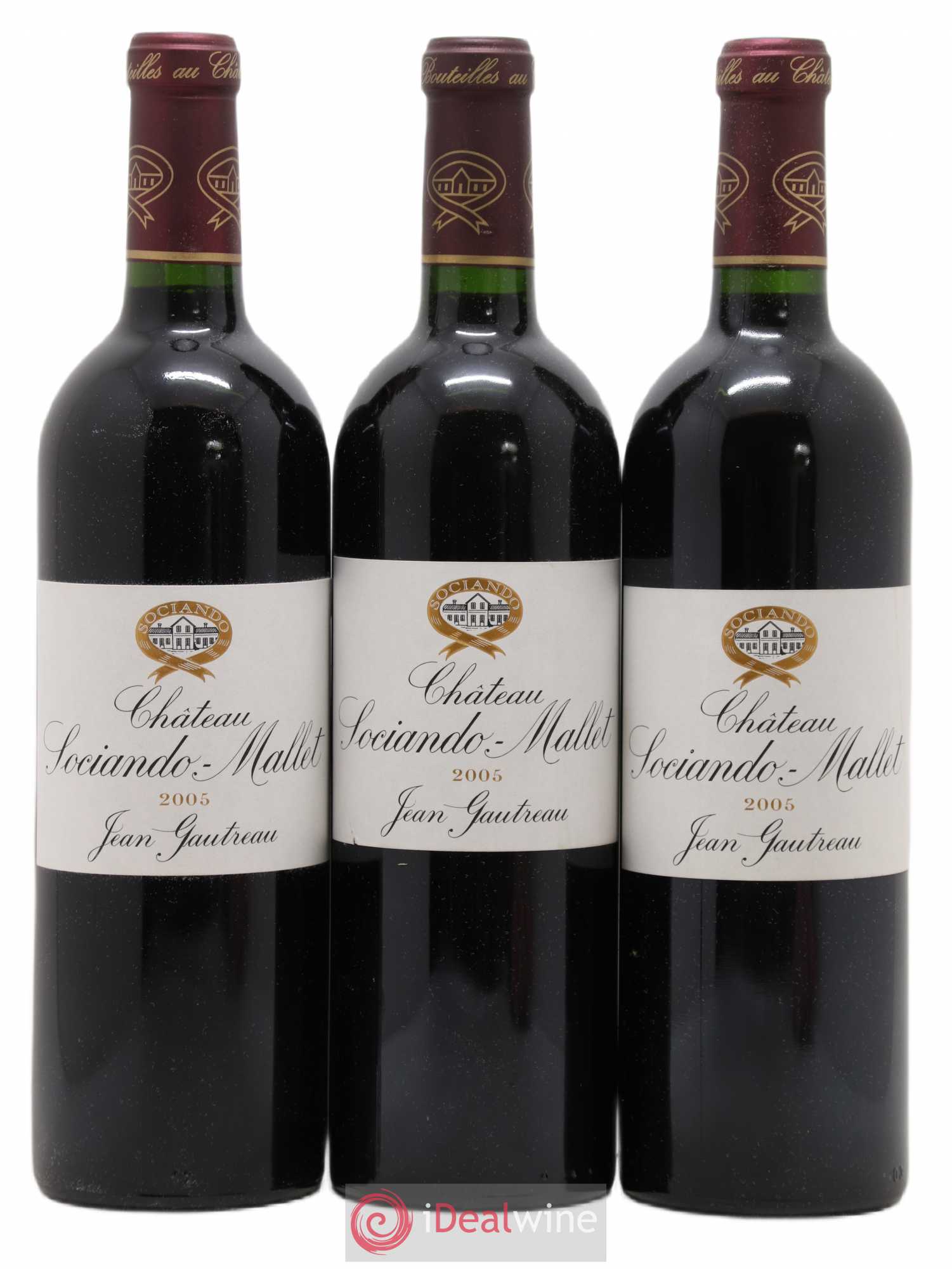 Château Sociando Mallet 2005 - Lot de 3 bouteilles - 0