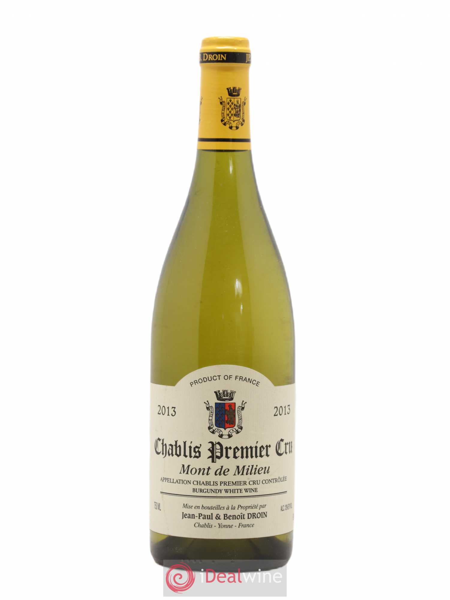 Chablis 1er Cru Mont de Milieu Jean-Paul & Benoît Droin (Domaine) 2013 - Lot de 1 bouteille - 0