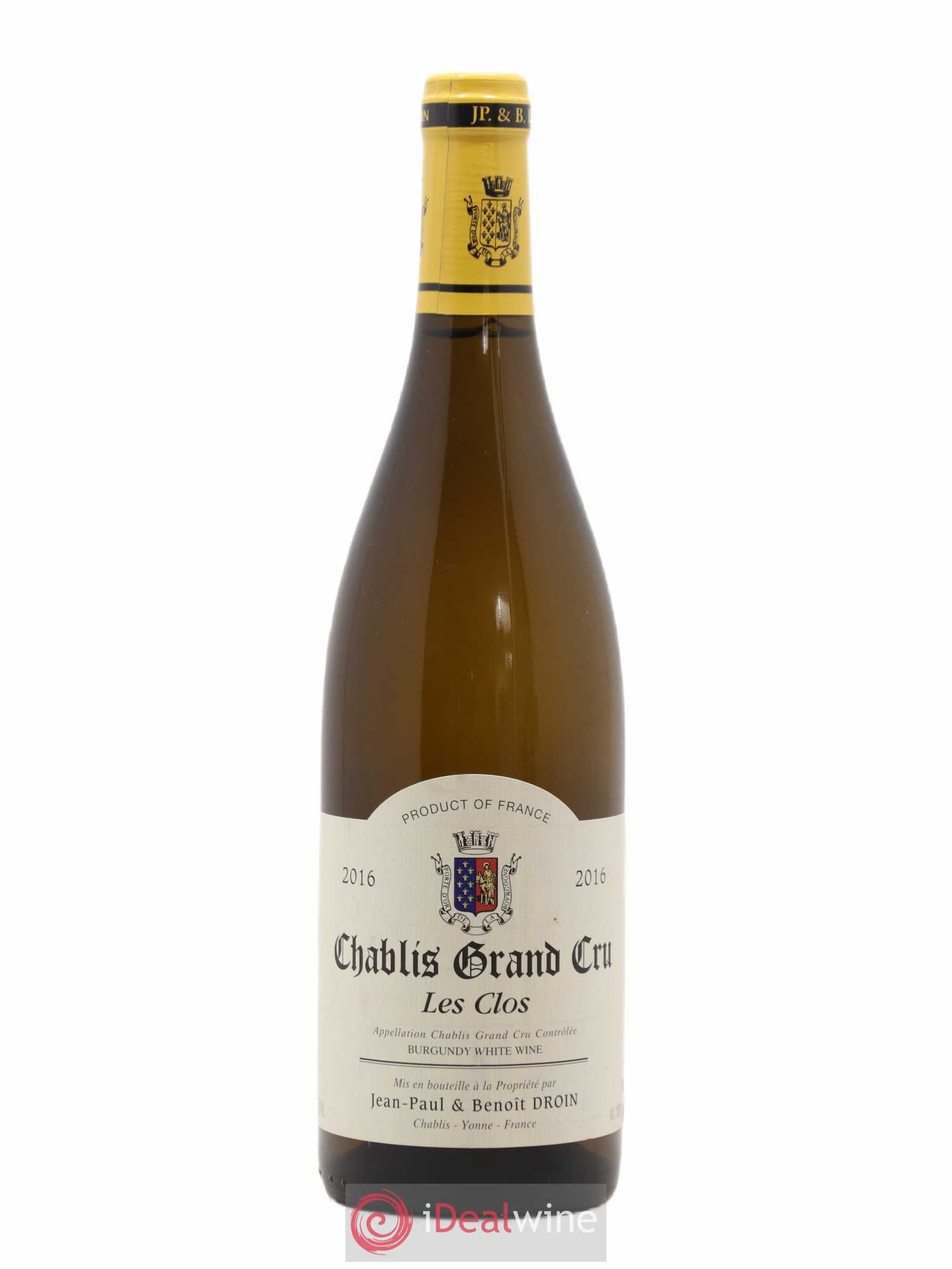 Chablis Grand Cru Les Clos Jean-Paul & Benoît Droin (Domaine) 2016 - Lot de 1 bouteille - 0