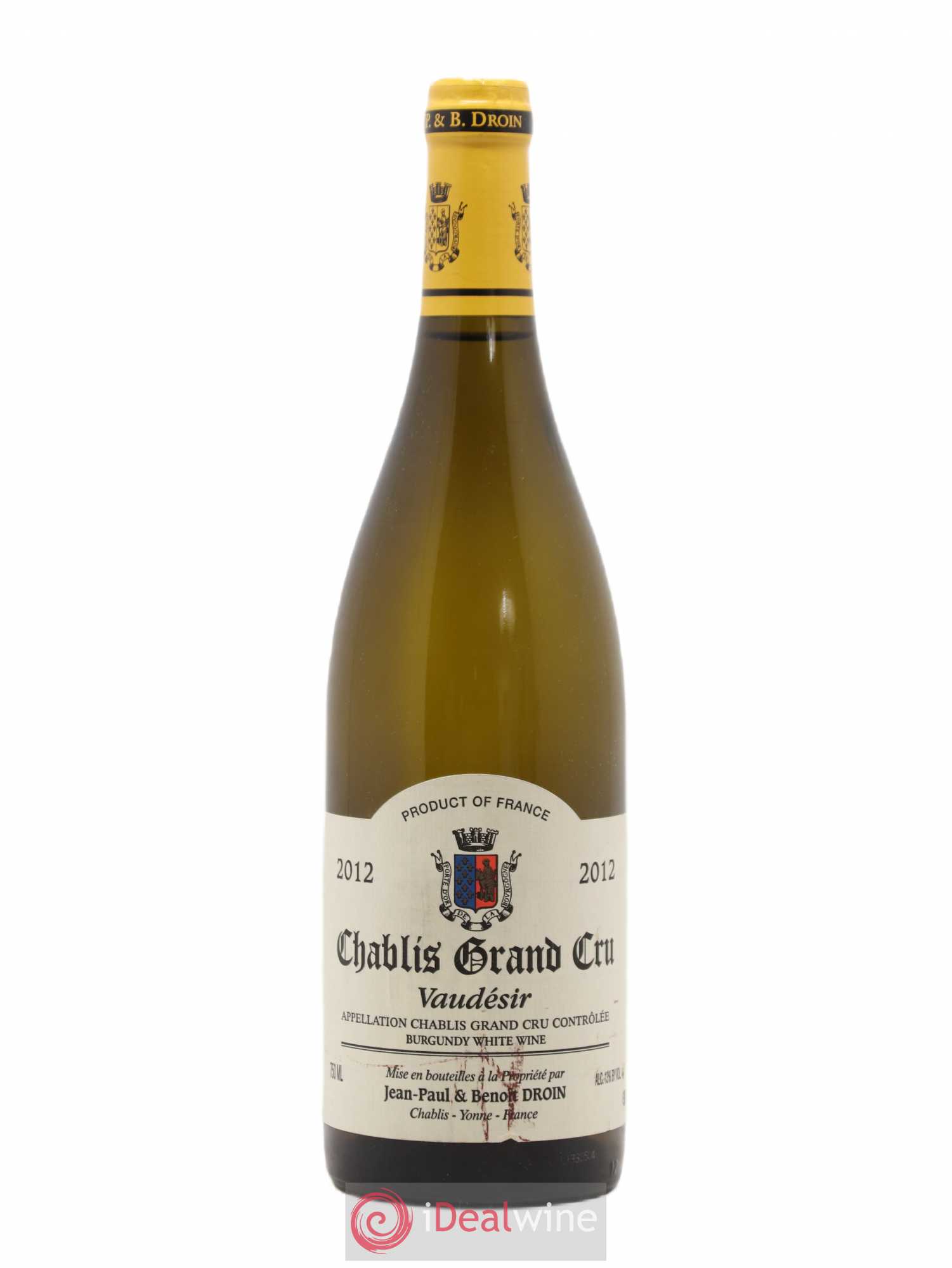 Chablis Grand Cru Vaudésir Jean-Paul & Benoît Droin (Domaine) 2012 - Lot de 1 bouteille - 0