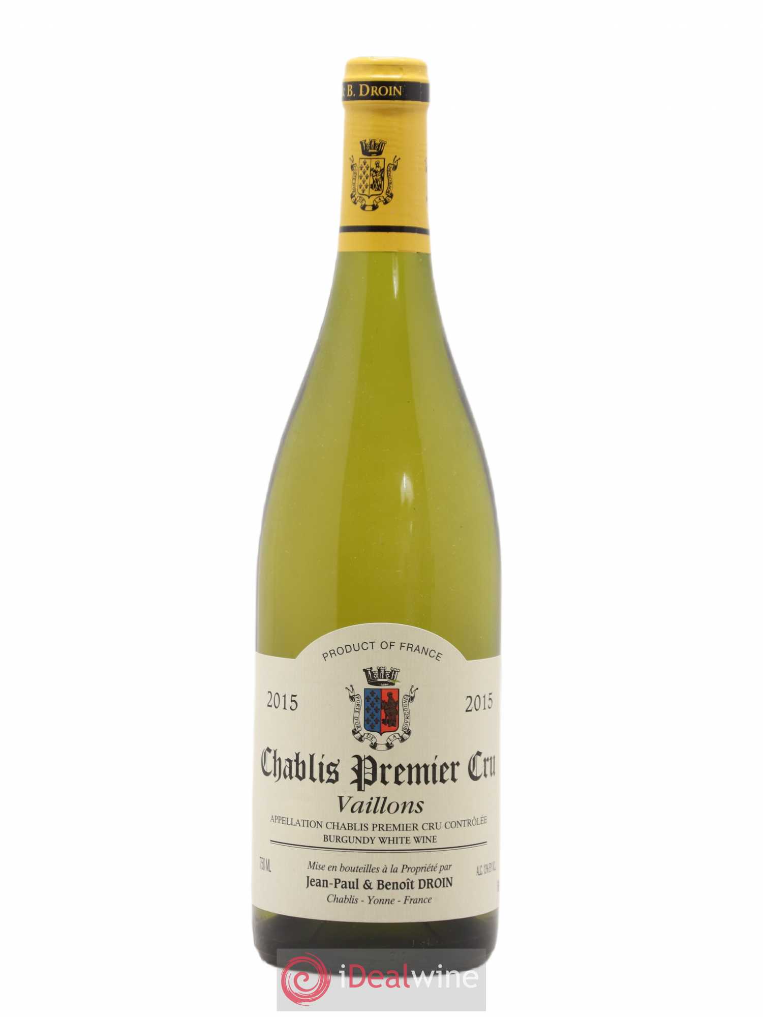 Chablis 1er Cru Vaillons Jean-Paul & Benoît Droin (Domaine) 2015 - Lot de 1 bouteille - 0