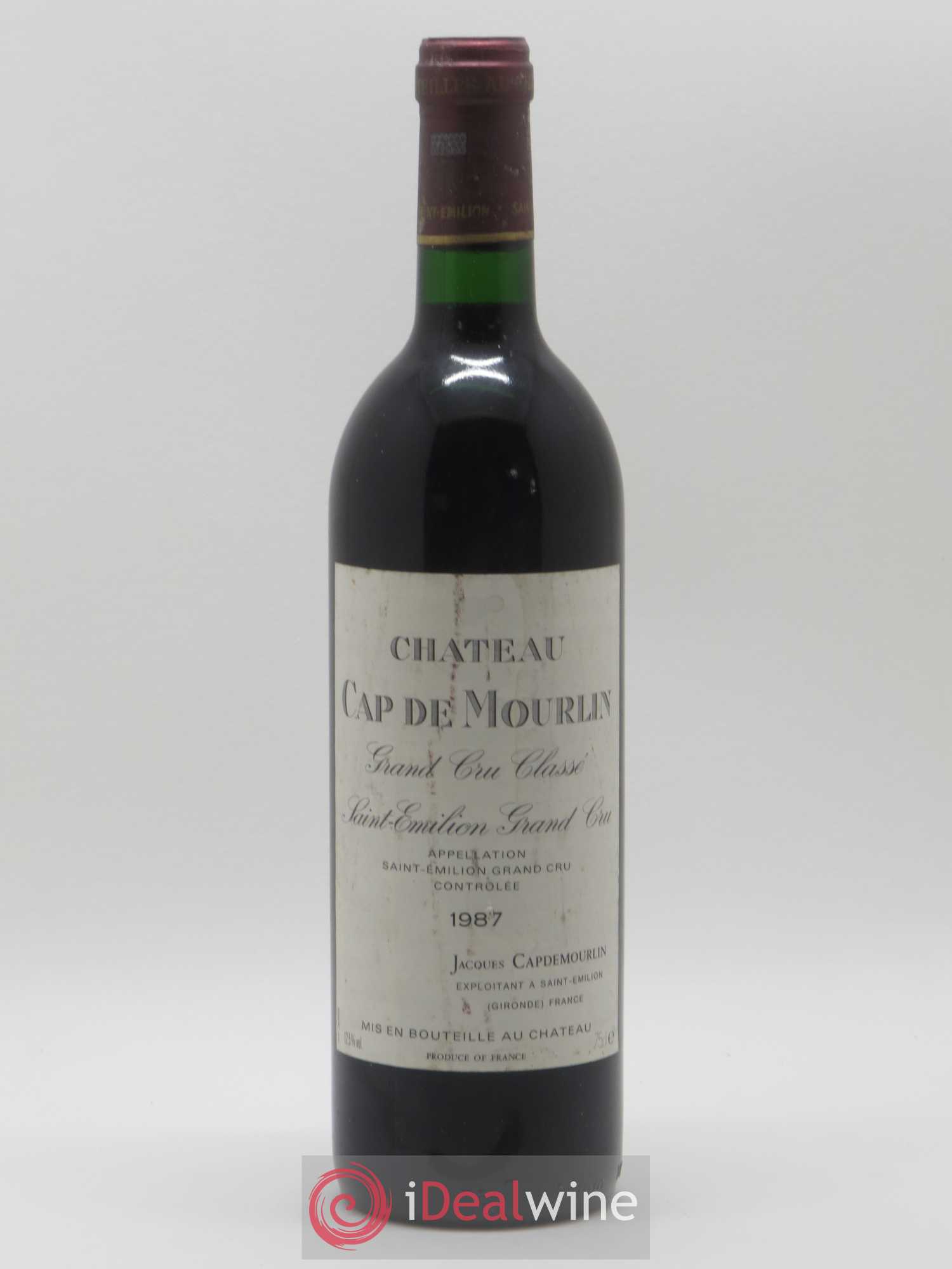 Château Cap de Mourlin Grand Cru Classé (sans prix de réserve) 1987 - Lot de 1 bouteille - 0