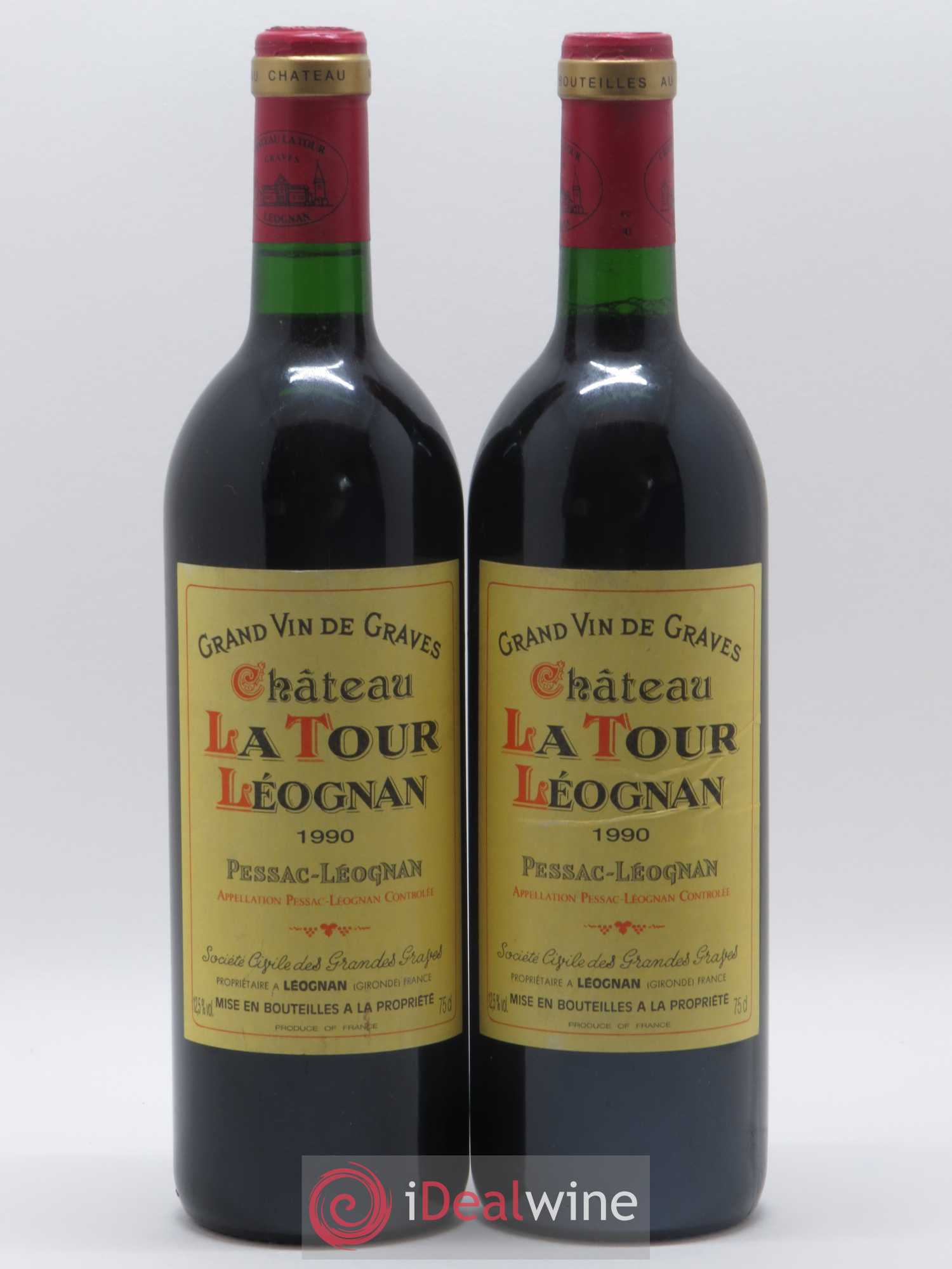 Château Tour Léognan 1990 - Lot de 2 bouteilles - 0