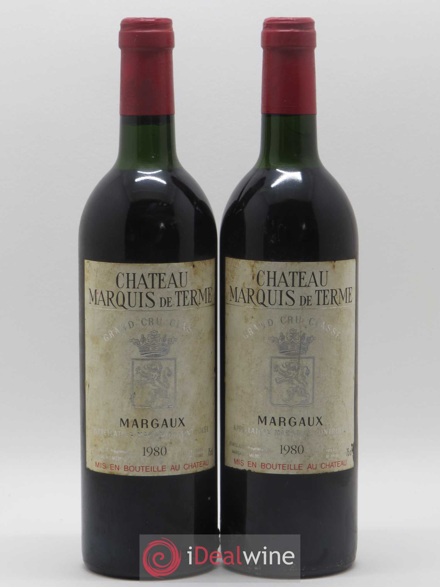 Château Marquis de Terme 4ème Grand Cru Classé 1980 - Lot de 2 bouteilles - 0