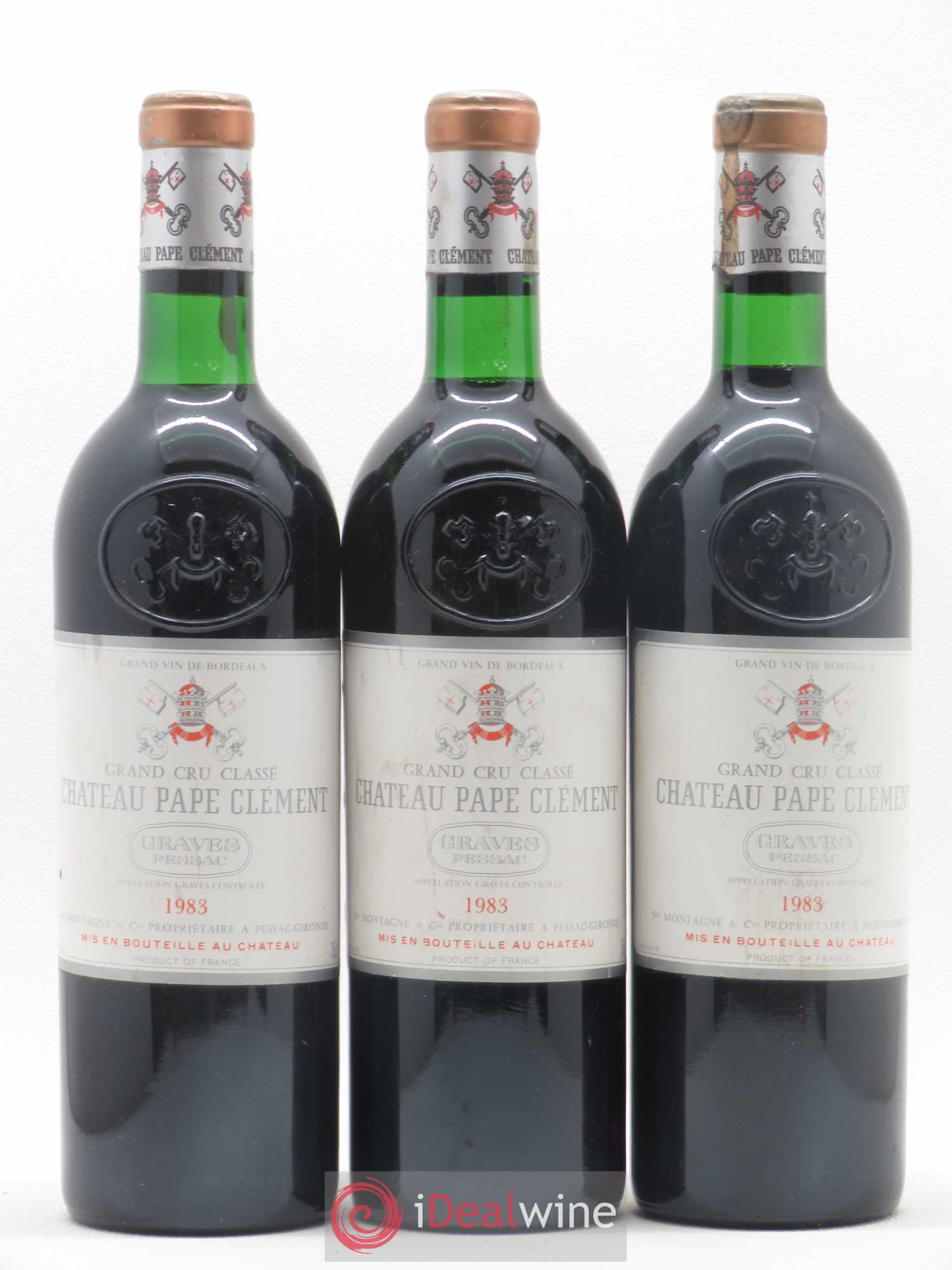 Château Pape Clément Cru Classé de Graves 1983 - Lot de 3 bouteilles - 0