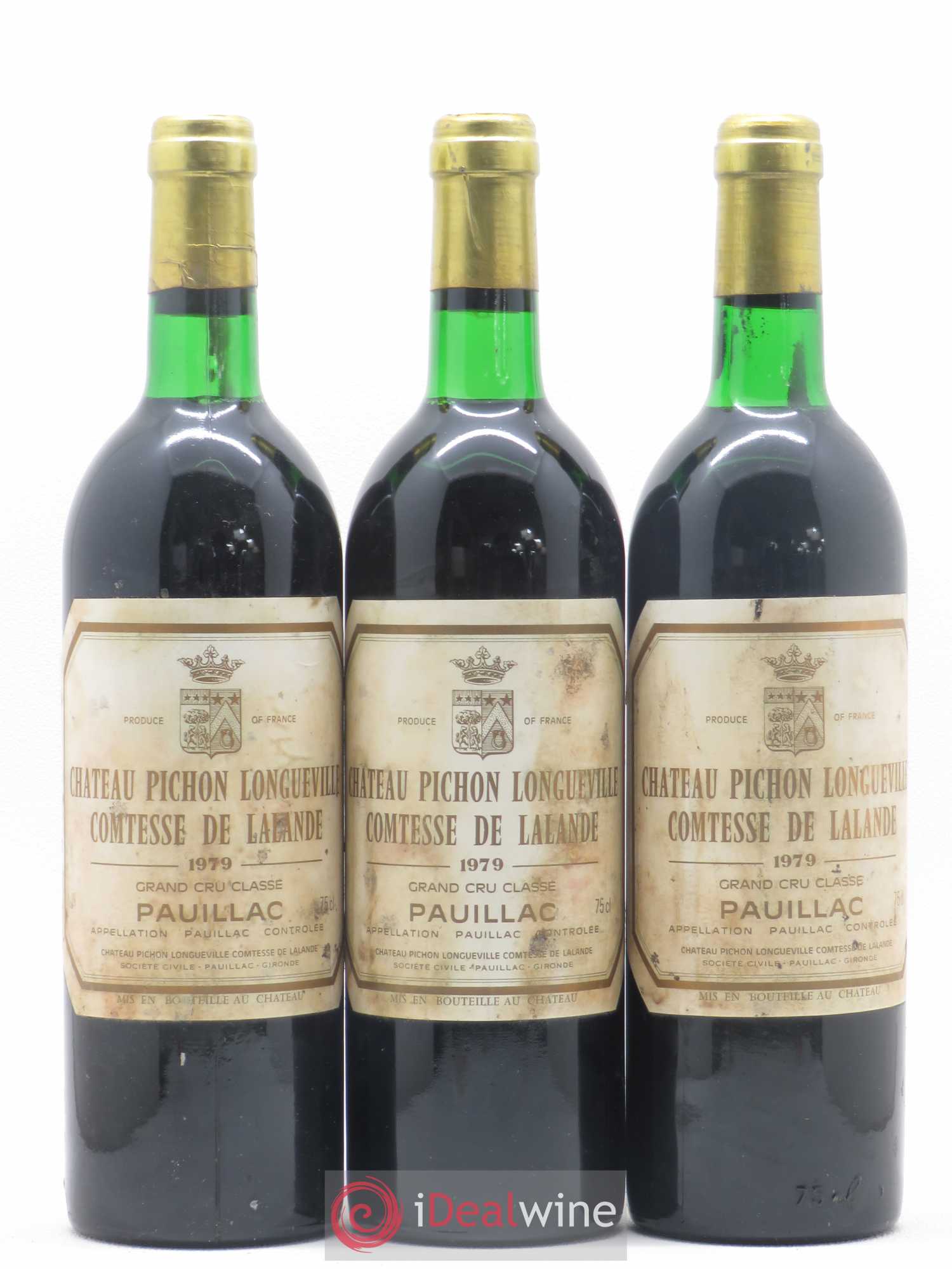 Château Pichon Longueville Comtesse de Lalande 2ème Grand Cru Classé 1979 - Lot de 3 bouteilles - 0