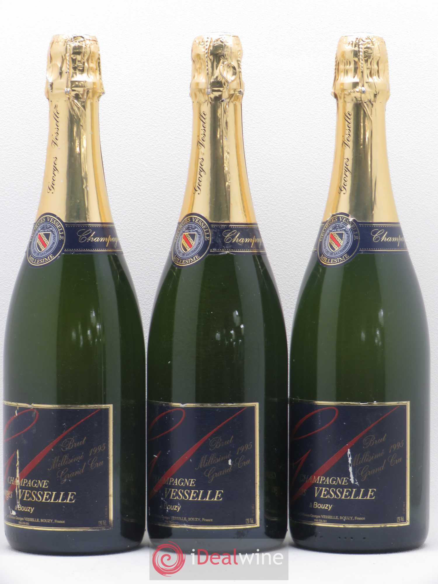 Champagne Brut Grand Cru Georges Vesselle 1995 - Posten von 3 Flaschen - 1