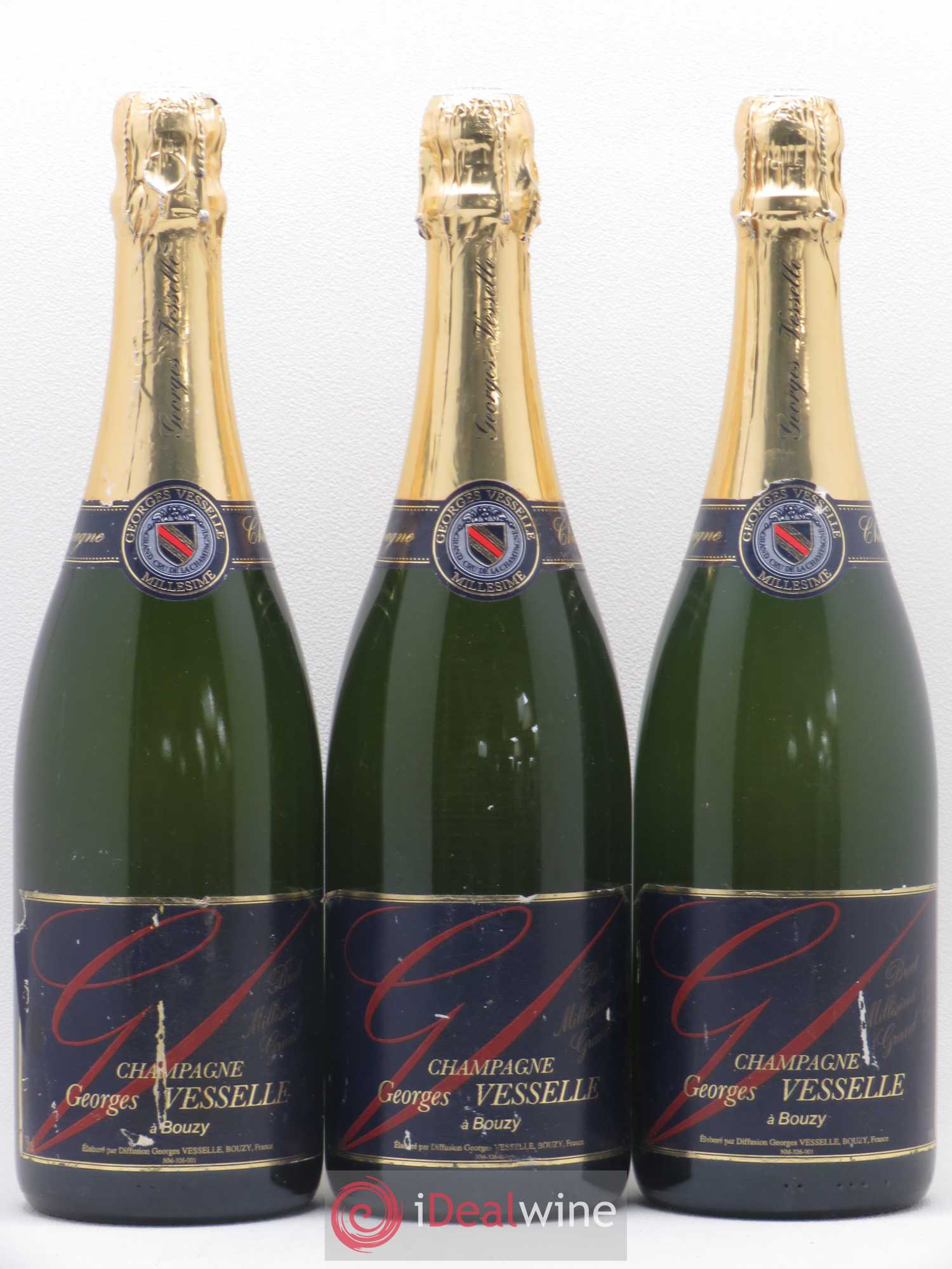 Champagne Brut Grand Cru Georges Vesselle 1995 - Posten von 3 Flaschen - 0