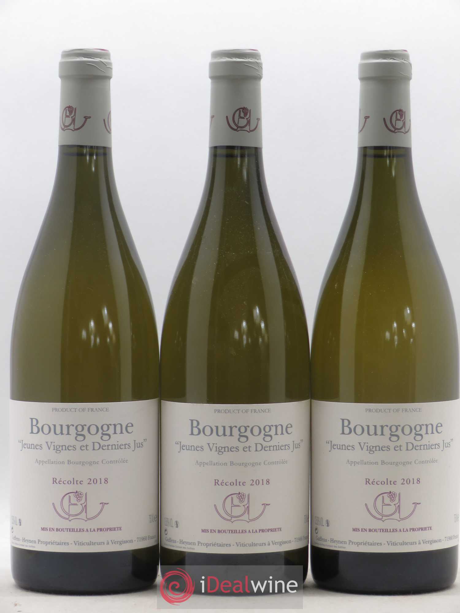 Bourgogne Jeunes Vignes et Derniers Jus Domaine Guffens Heynen 2018 - Posten von 3 Flaschen - 0