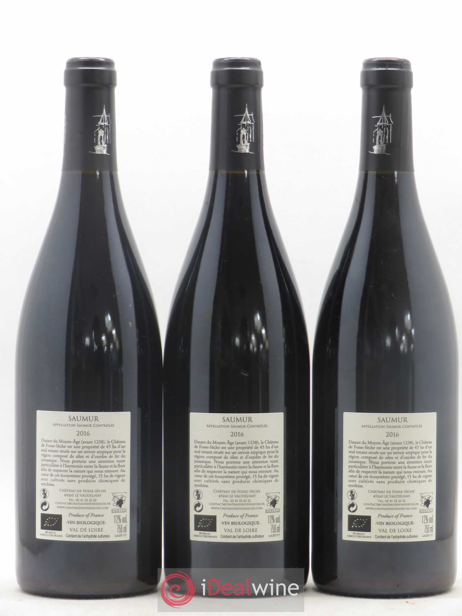 Saumur Eolithe Château de Fosse-Sèche 2016 - Lot de 3 bouteilles - 1