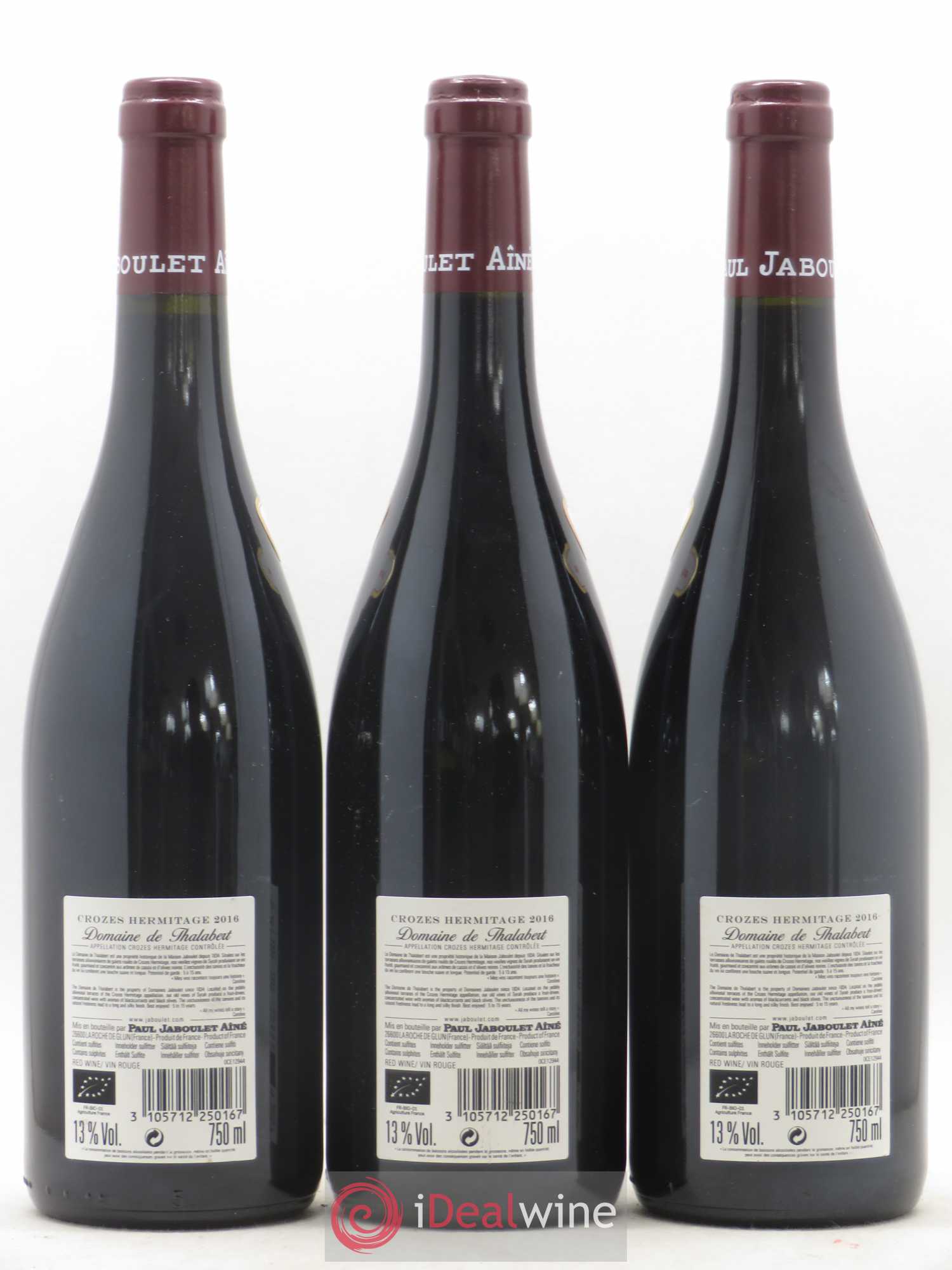 Crozes-Hermitage Domaine de Thalabert Paul Jaboulet Ainé 2016 - Lot de 3 bouteilles - 1