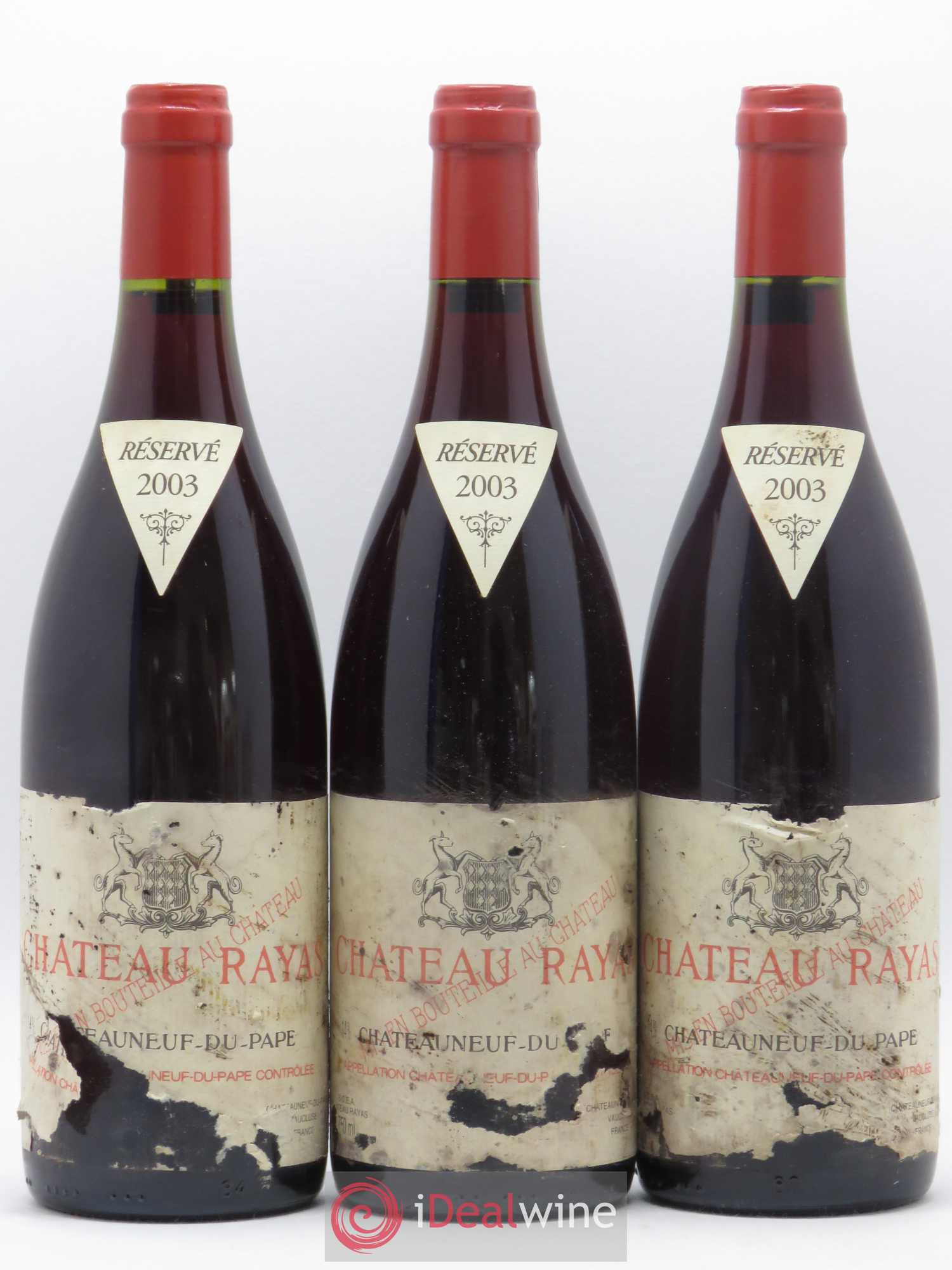 Châteauneuf-du-Pape Château Rayas Emmanuel Reynaud 2003 - Lot de 3 bouteilles - 0