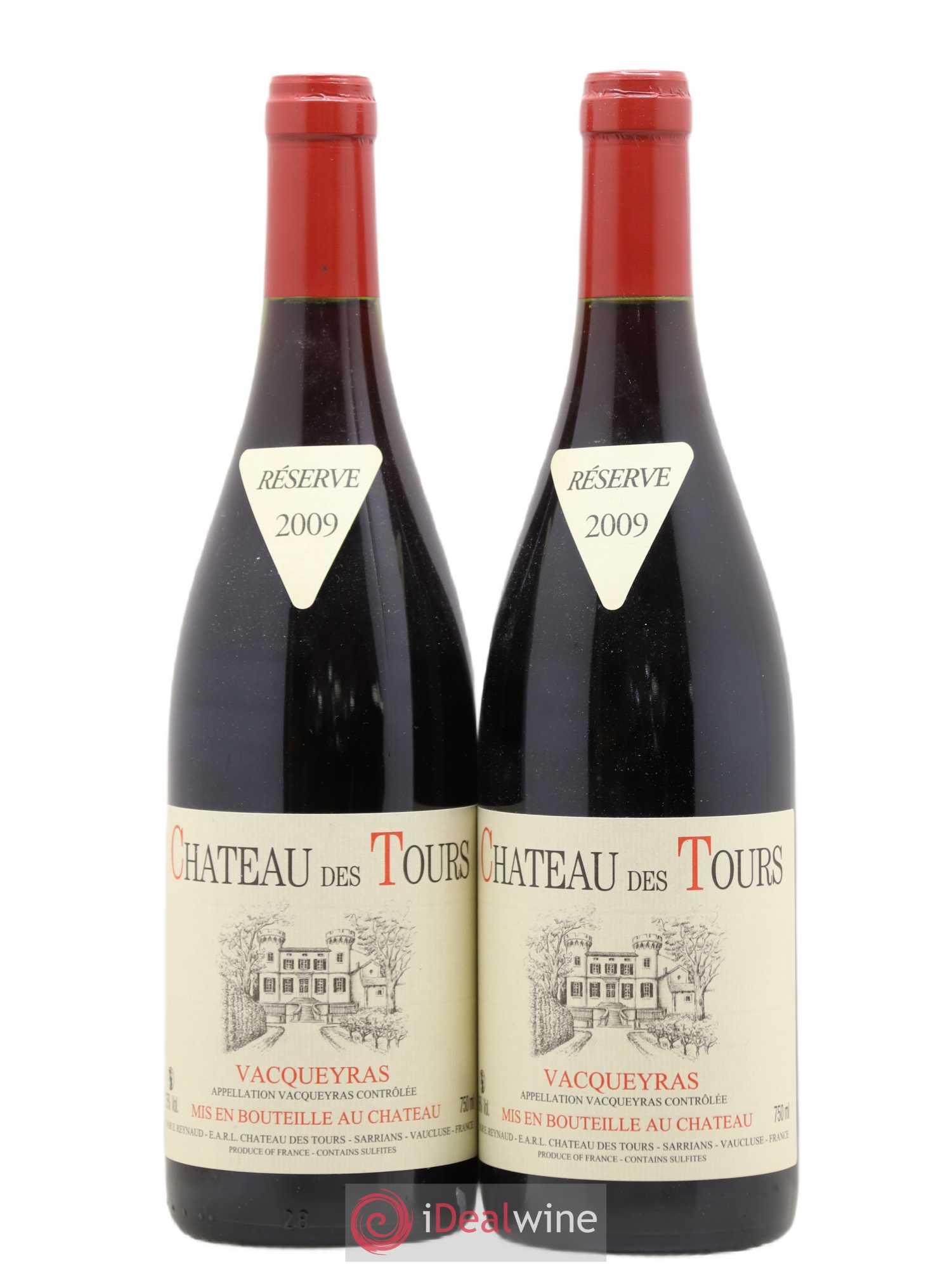 Vacqueyras Château des Tours Emmanuel Reynaud 2009 - Lot de 2 bouteilles - 0