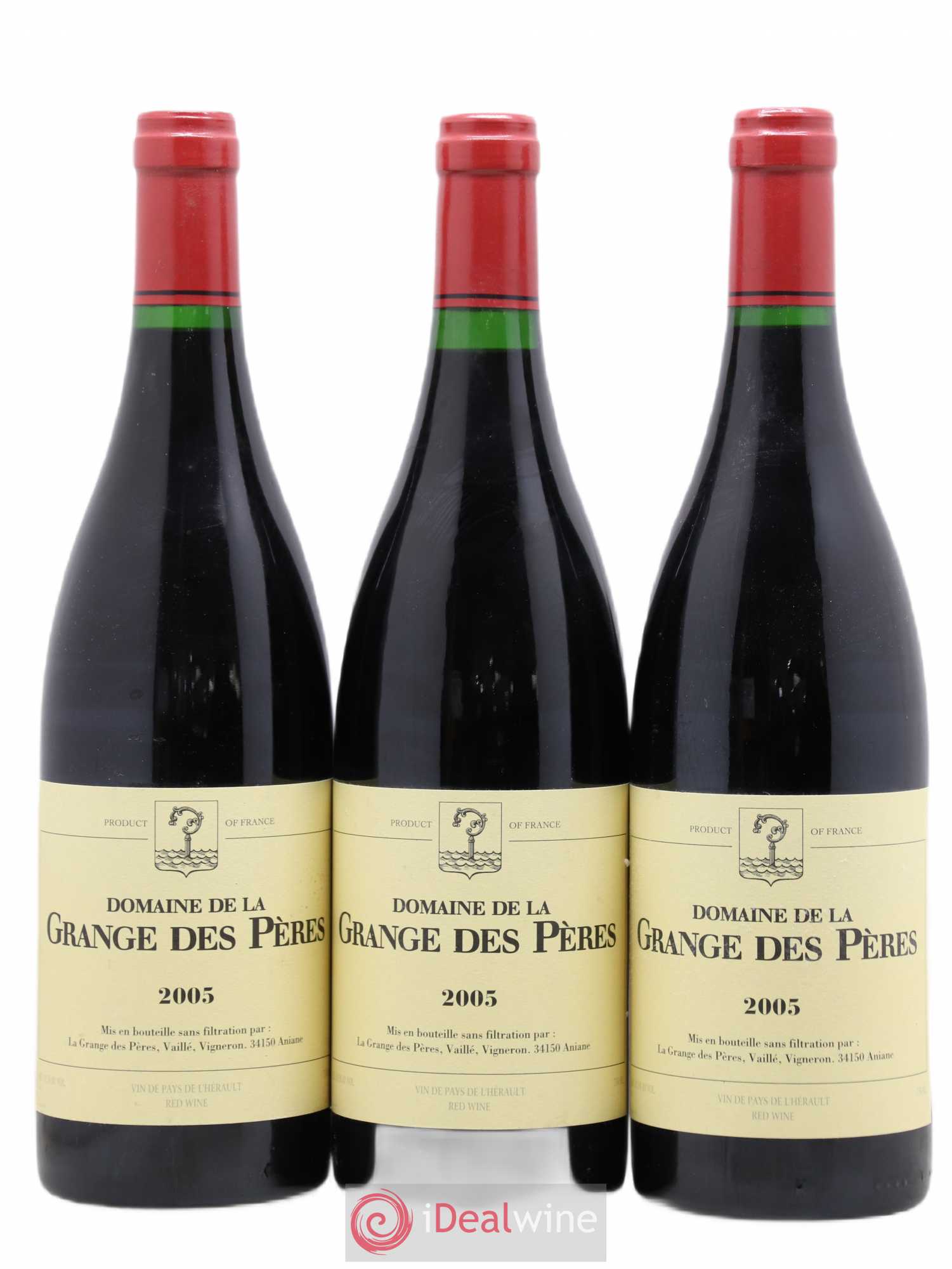 Pays d'Hérault Grange des Pères Laurent Vaillé 2005 - Lot de 3 bouteilles - 0