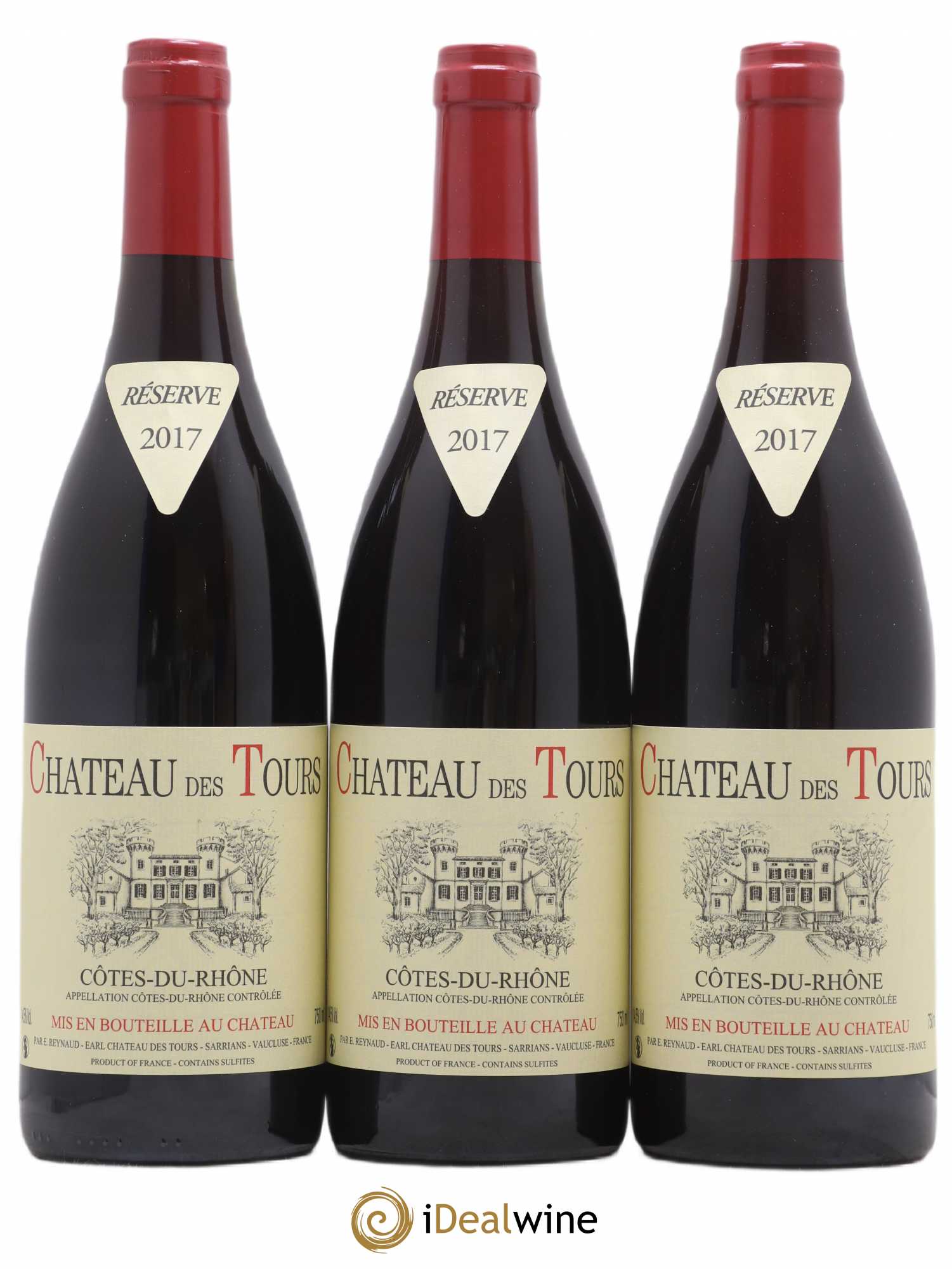Côtes-du-Rhône Château des Tours Emmanuel Reynaud 2017 - Lot de 3 bouteilles - 0