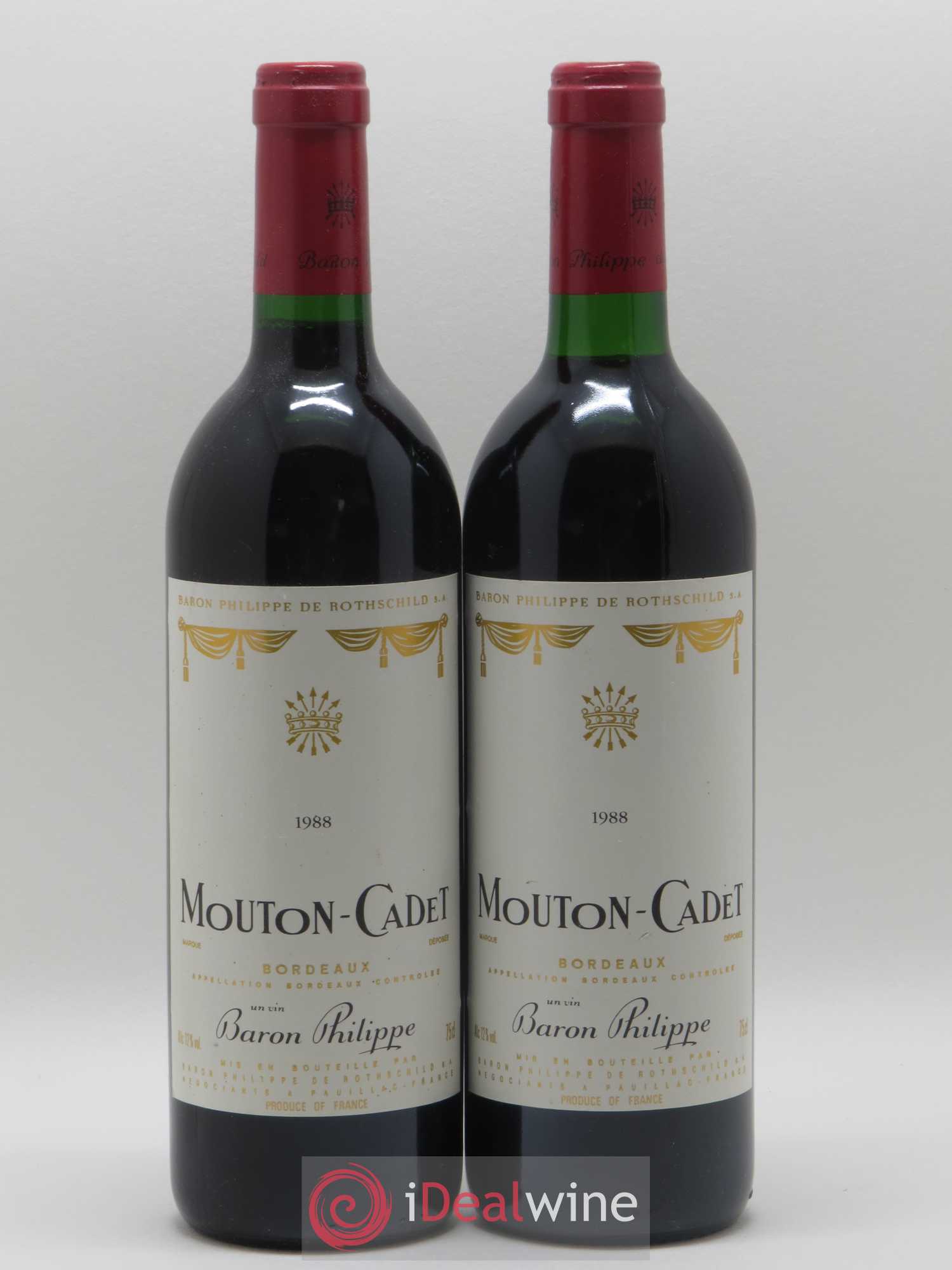 Château Mouton Cadet 1988 - Lot de 2 bouteilles - 0