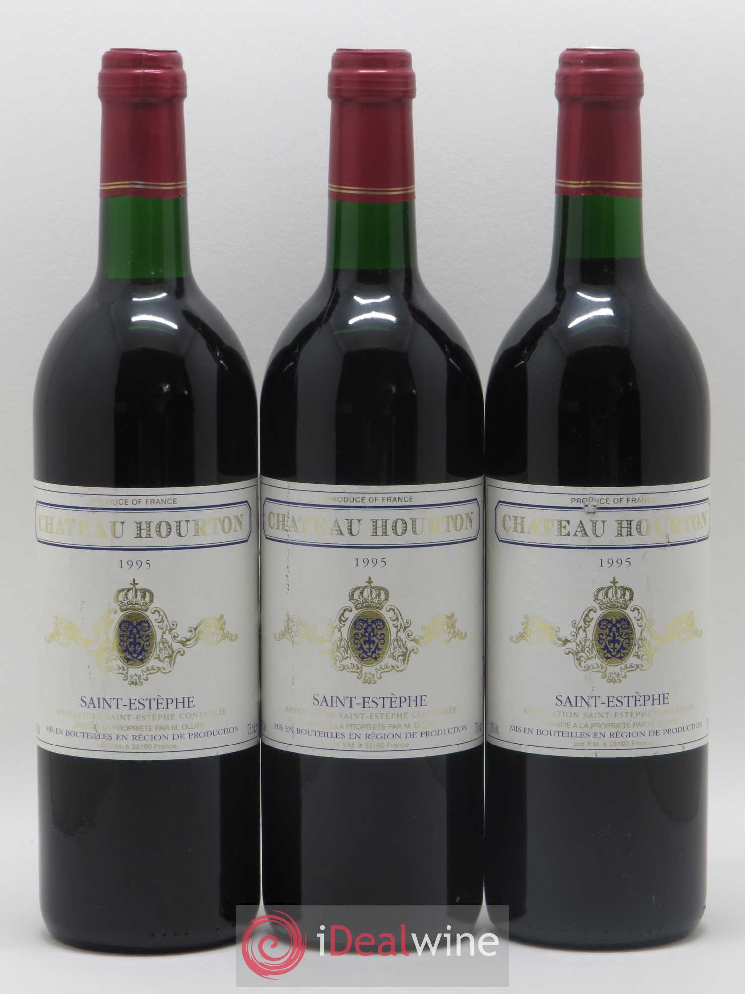 Saint-Estèphe Chateau Hourton 1995 - Lot de 3 bouteilles - 0