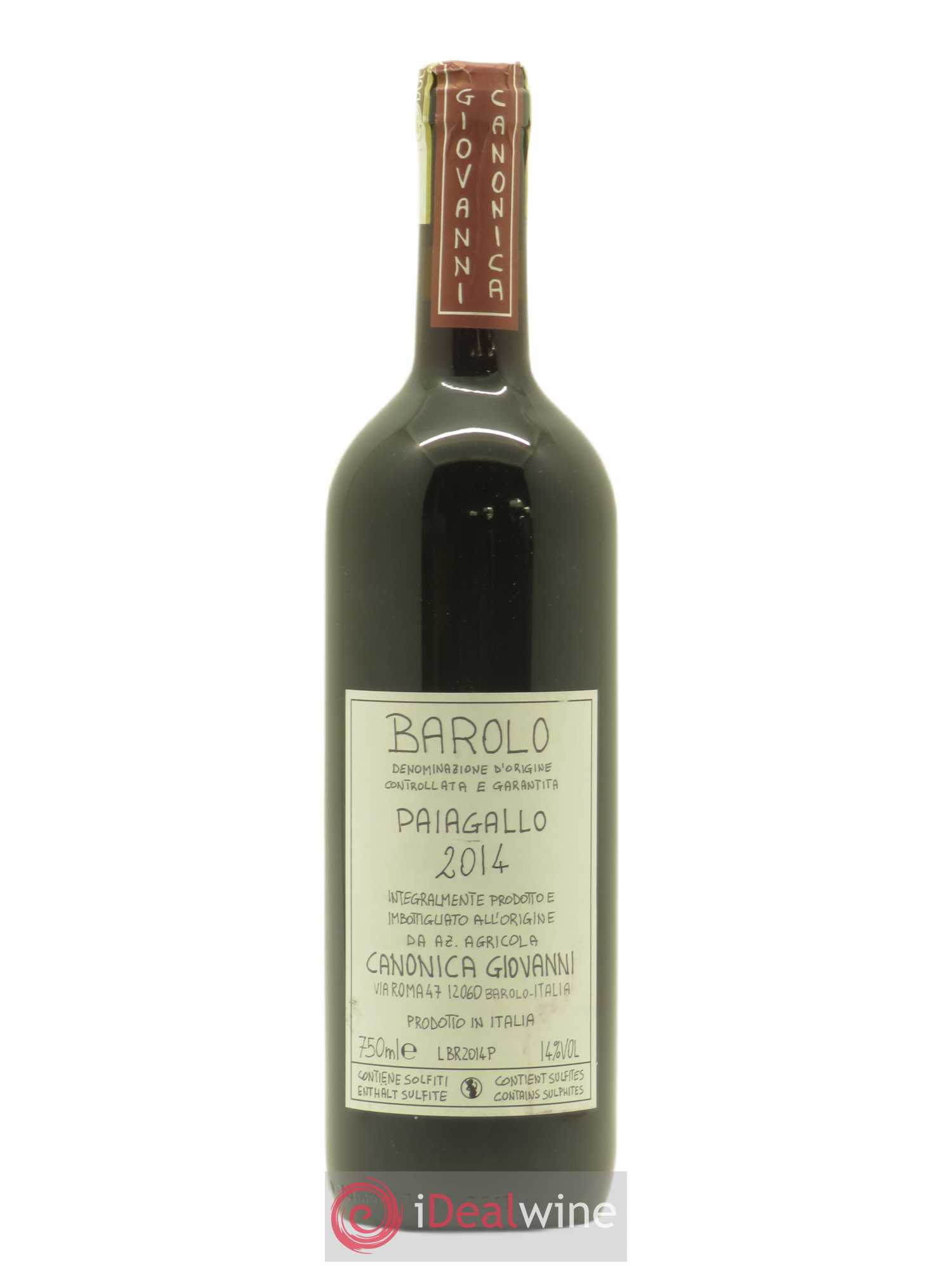 Barolo DOCG Paiagallo Giovanni Canonica 2014 - Lot de 1 bouteille - 0