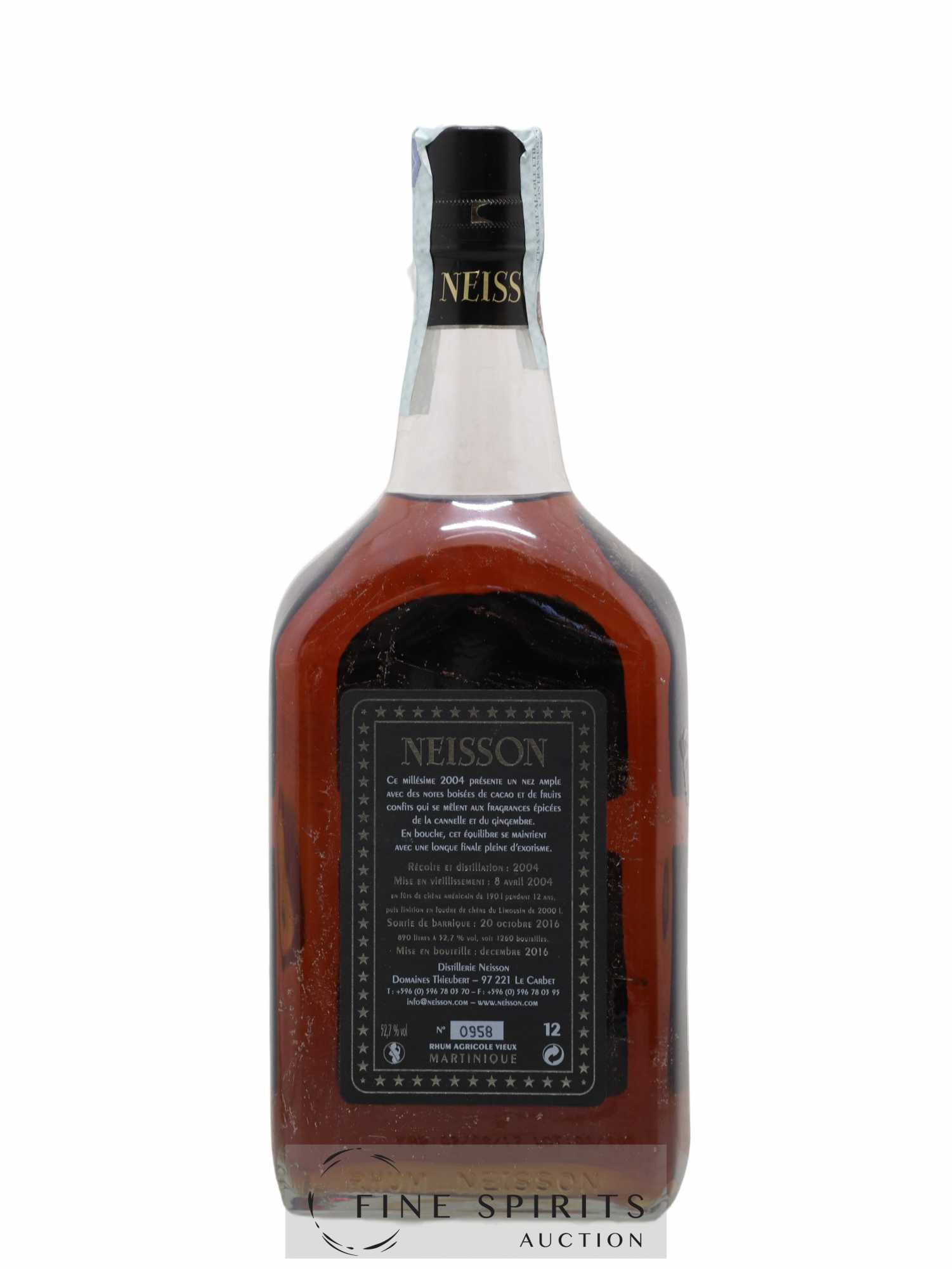 Neisson 12 years 2004 Of. Batch 3 - One of 1260 - bottled 2016 - Lot de 1 bouteille - 1