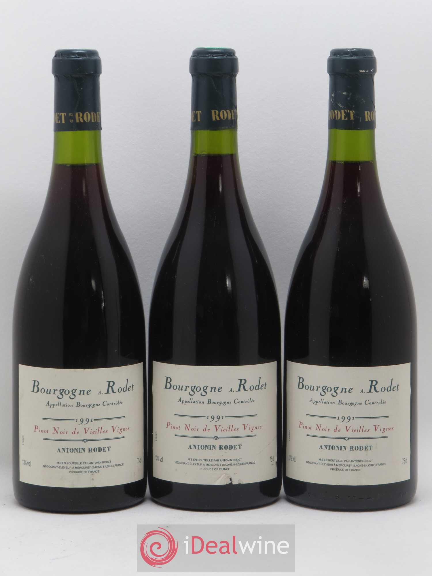 Bourgogne Pinot Noir de Vieilles Vignes Antonin Rodet 1991 - Posten von 3 Flaschen - 0