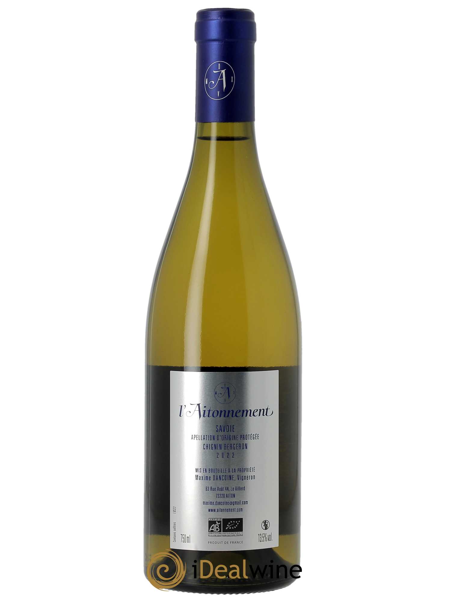 Chignin-Bergeron Vesta L'Aitonnement - Maxime Dancoine 2022 - Lot de 1 bouteille - 1