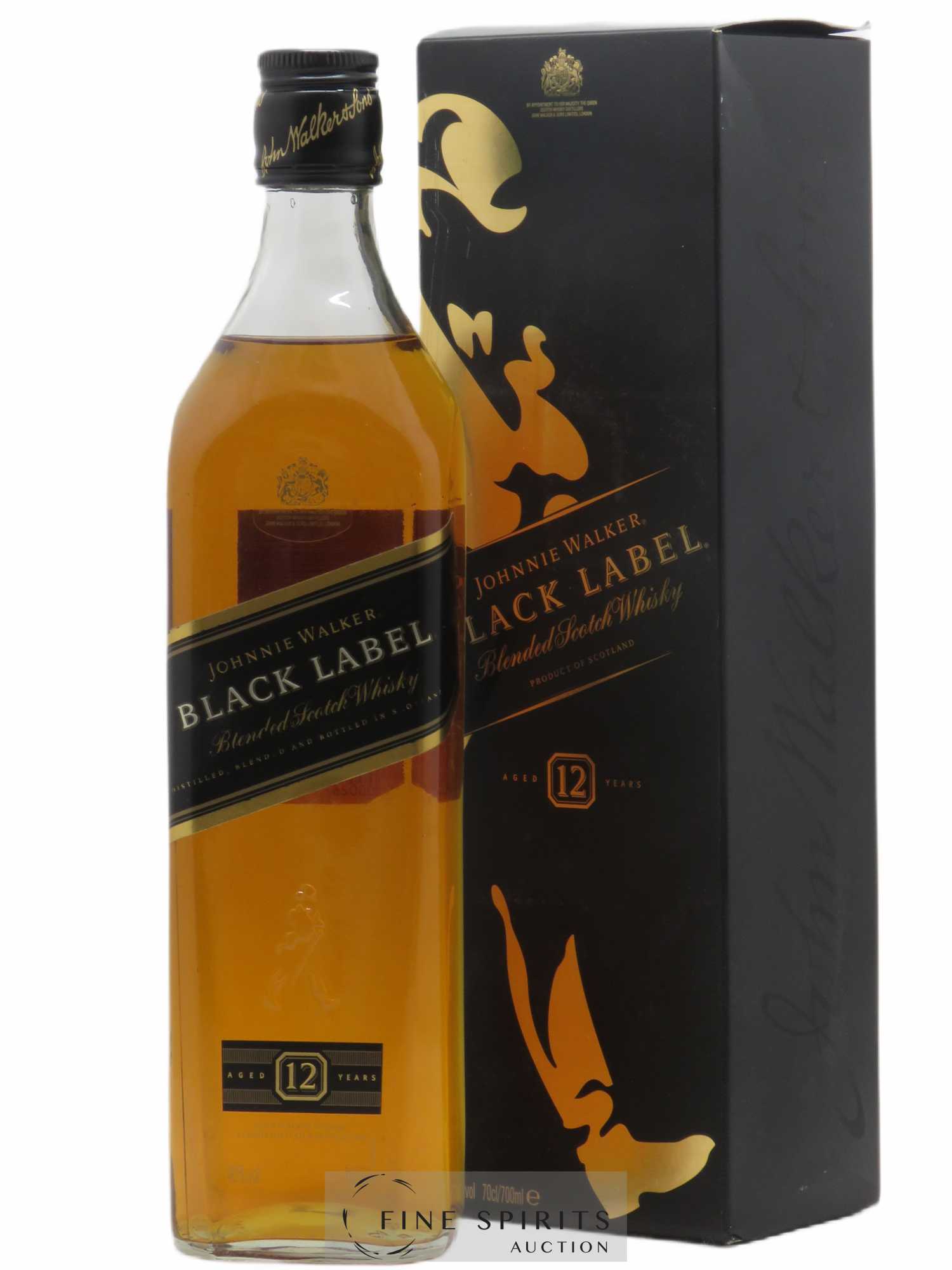 Johnnie Walker 12 years Of. Black Label (70cl.) - Lot de 1 bouteille - 0