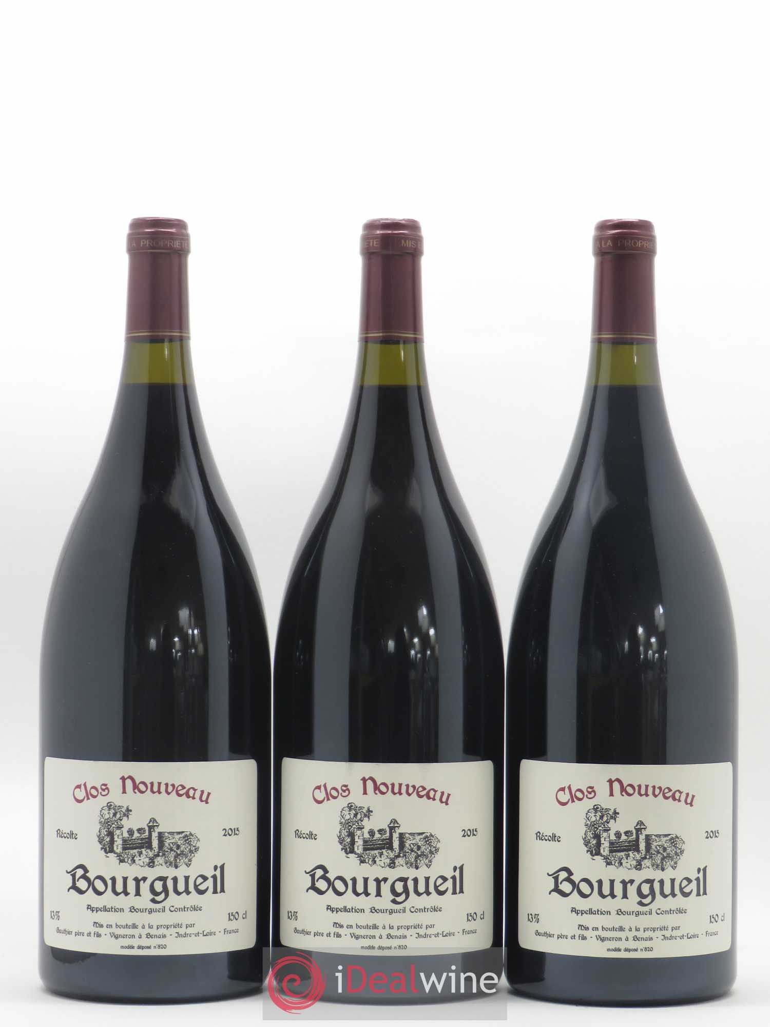 Bourgueil Clos Nouveau Domaine du Bel Air 2015 - Lotto di 3 magnum - 0
