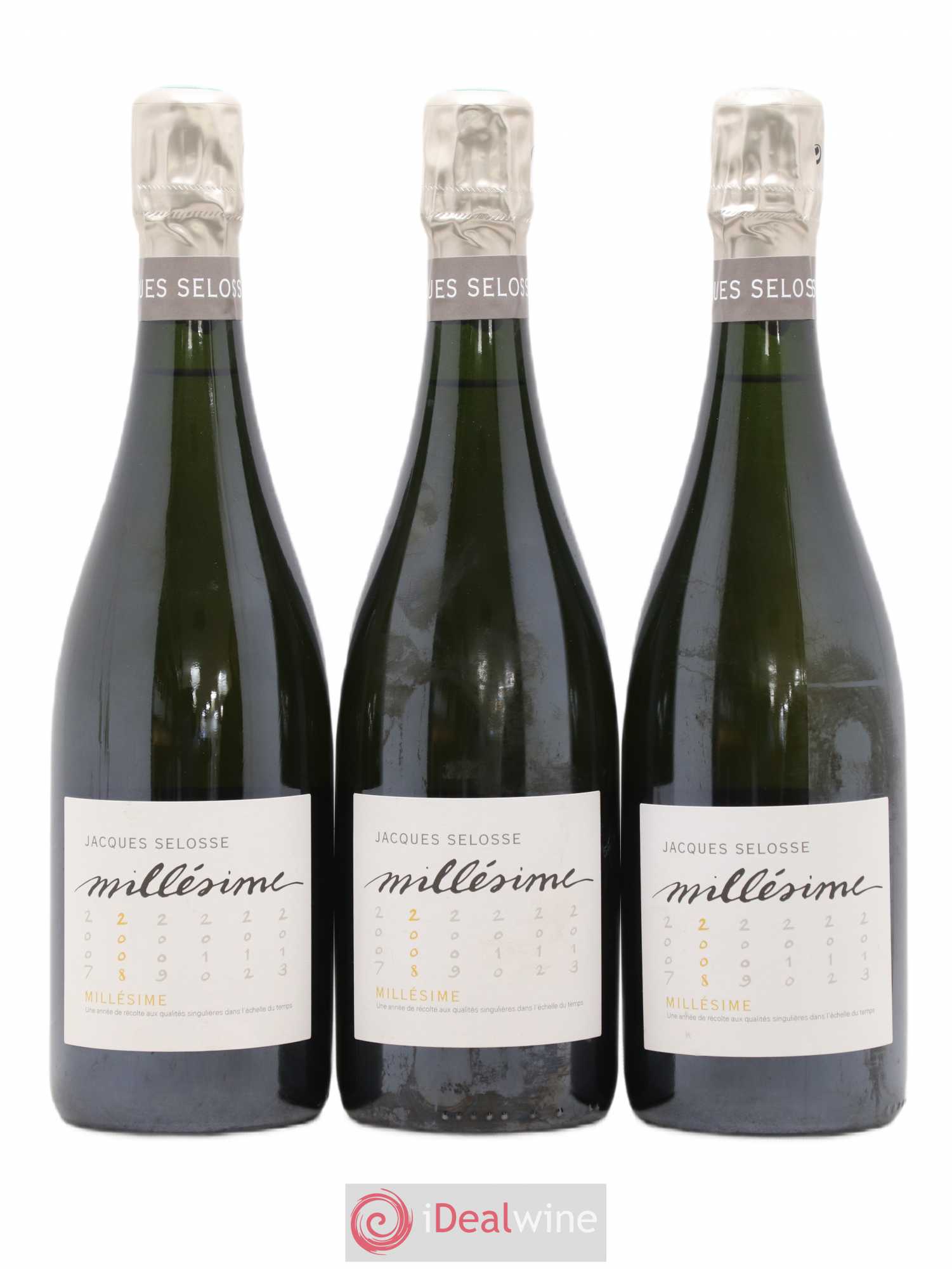 1er Cru Millésimé Extra-Brut Jacques Selosse 2008 - Lot de 3 bouteilles - 0